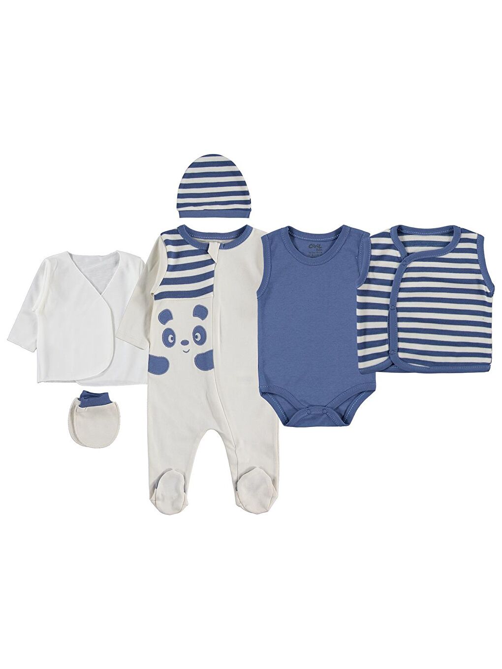 Baby Pandalı 6'lı Zıbın Takımları - Lacivert