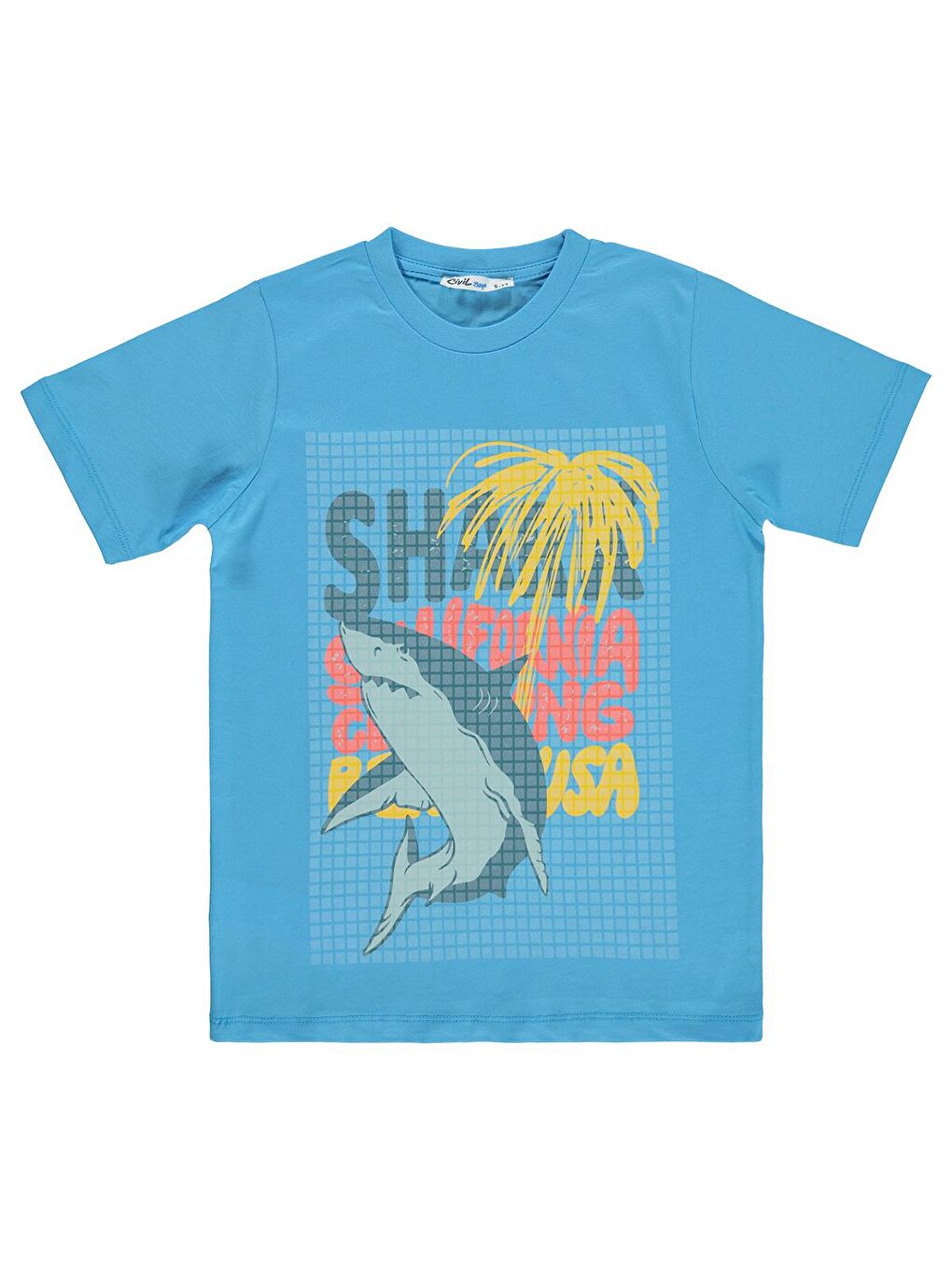 Boys Shark California 6-9 Yaş Tişört - Mavi
