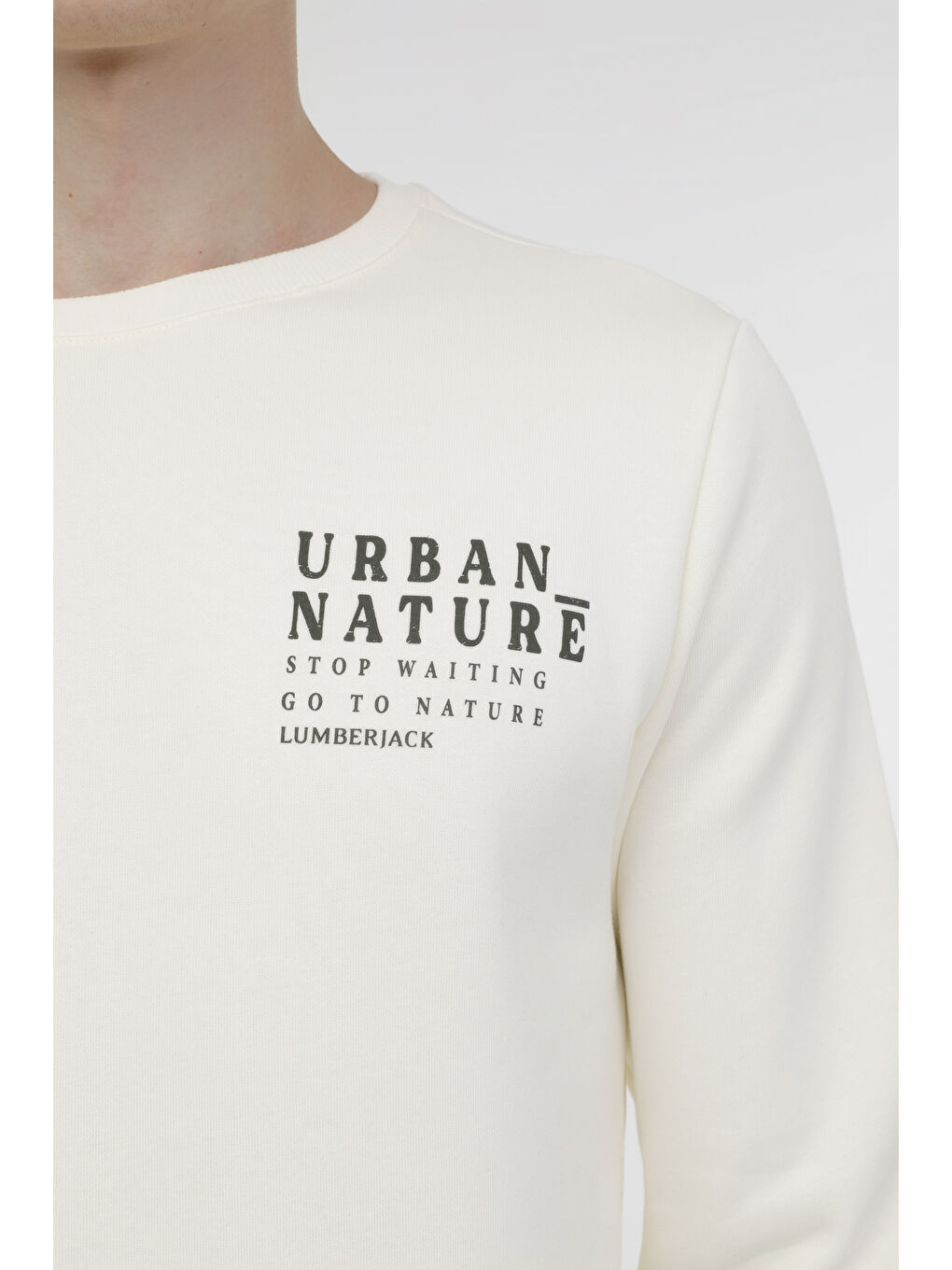 Lumberjack Bej ML NATURE-B 16CG555 3PR Ekru Erkek Sweatshirt - 3