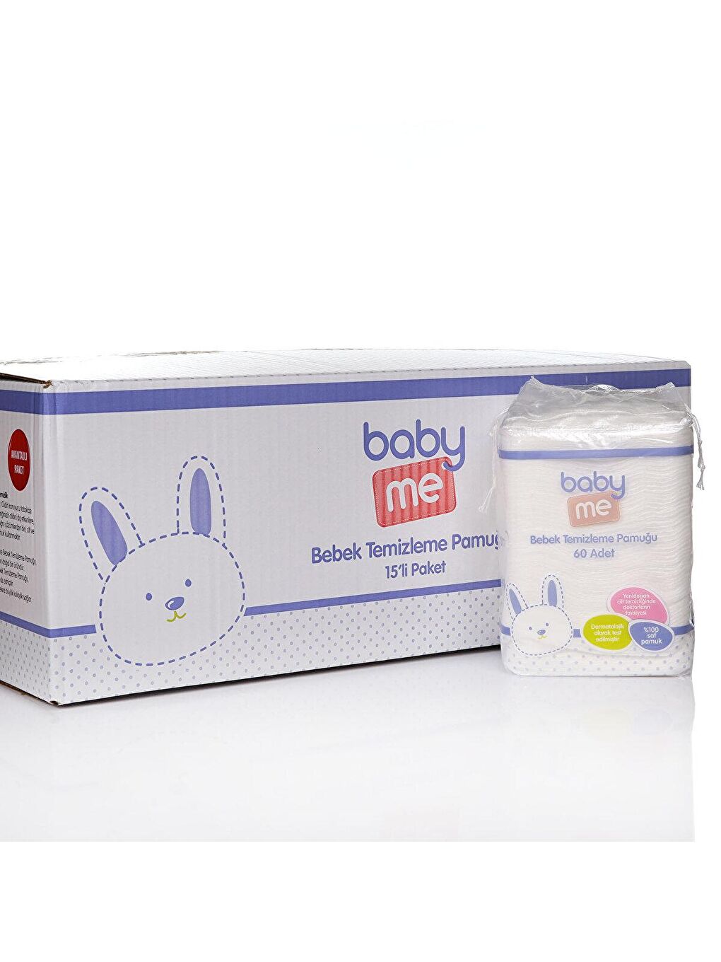 baby me Karışık Bebek Temizleme Pamuğu 15x60 Adet - 1