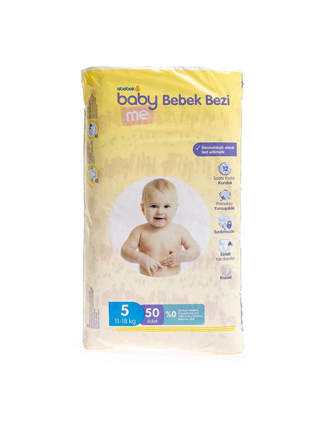 baby me Renksiz Junior 5 Numara Bebek Bezi 11-18 kg 50 Adet