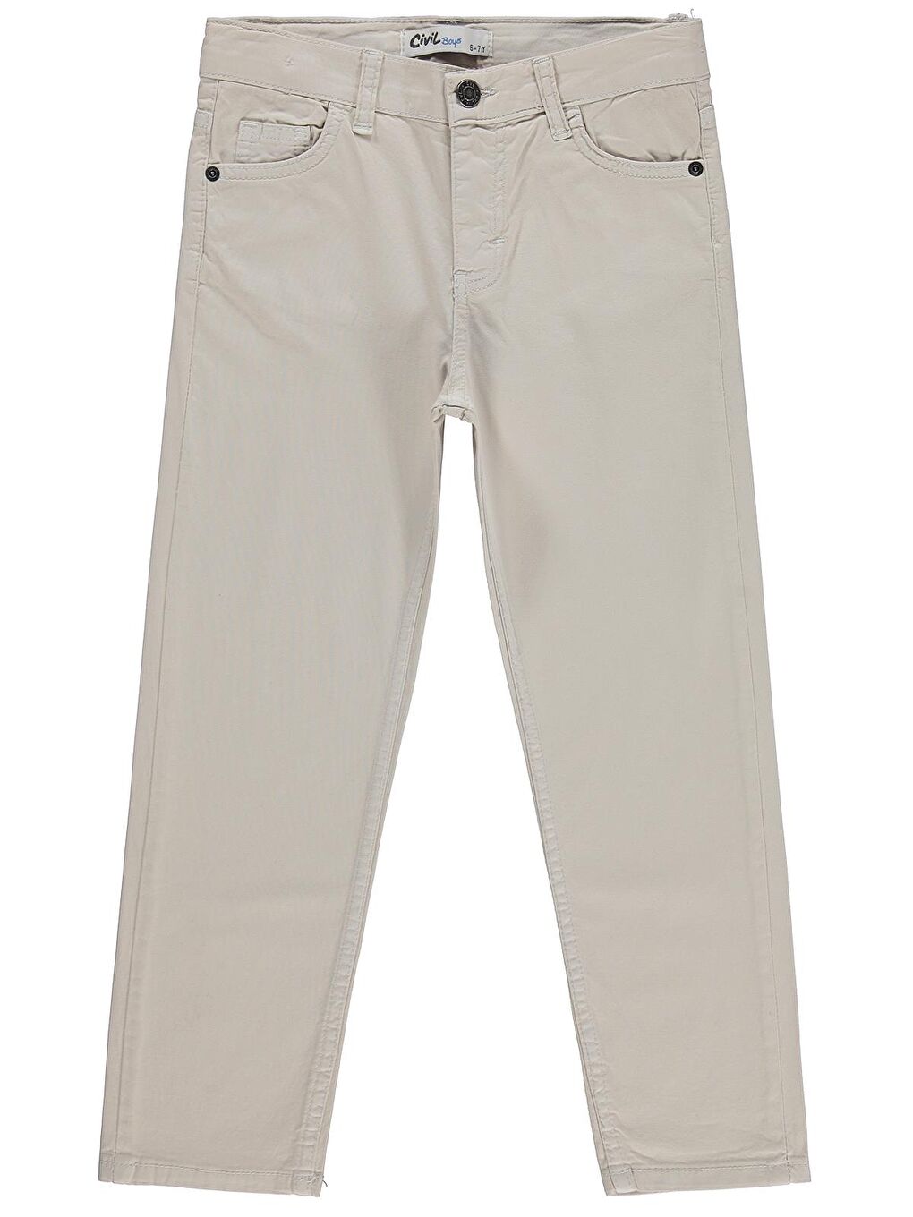 Bej Boys Erkek Çocuk 5 Cep Basic 10-13 Yaş Pantolon - Koyu Taş Rengi