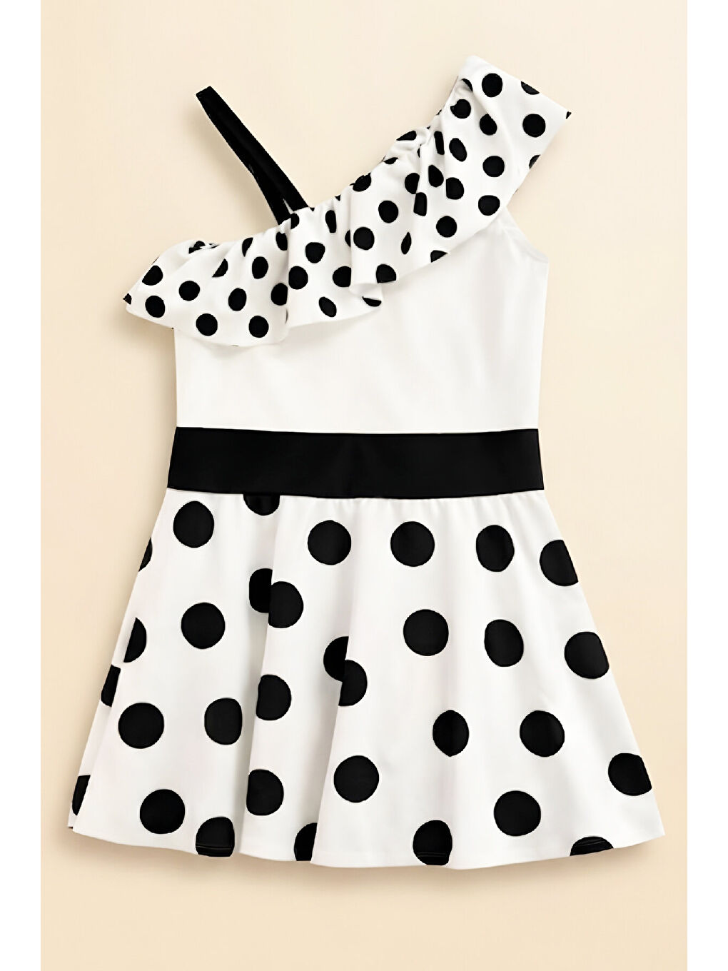 Beyaz Kız Çocuk Elbise Mayo-İç Mayolu ve Yaka Volanlı 7-12 Yaş 12611-2