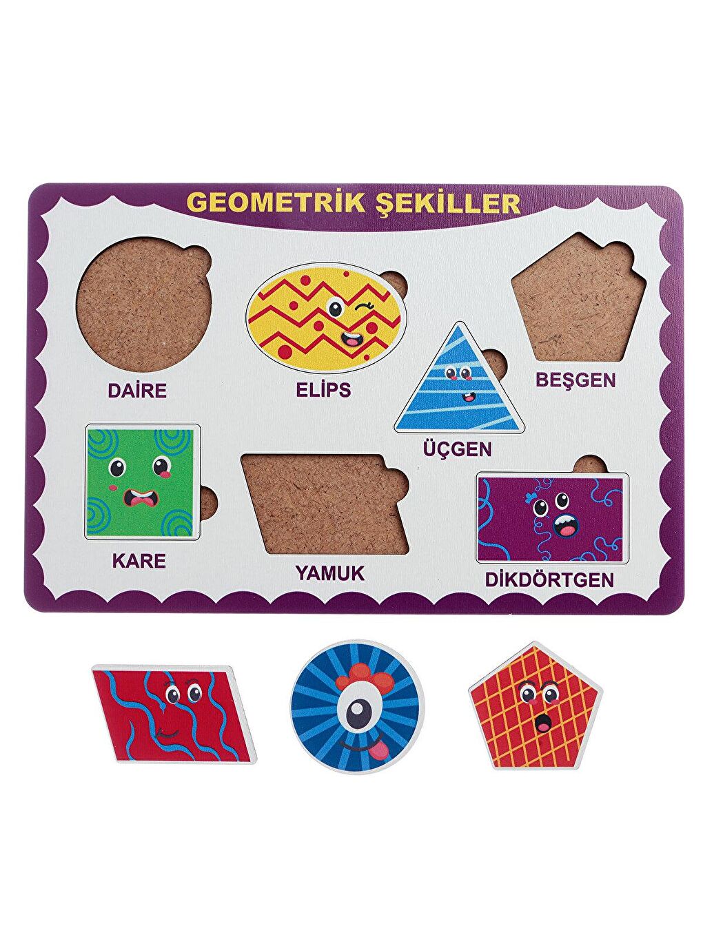 Baby Toys Karışık Montessori Ahşap Geometrik Bebek Puzzle - 1