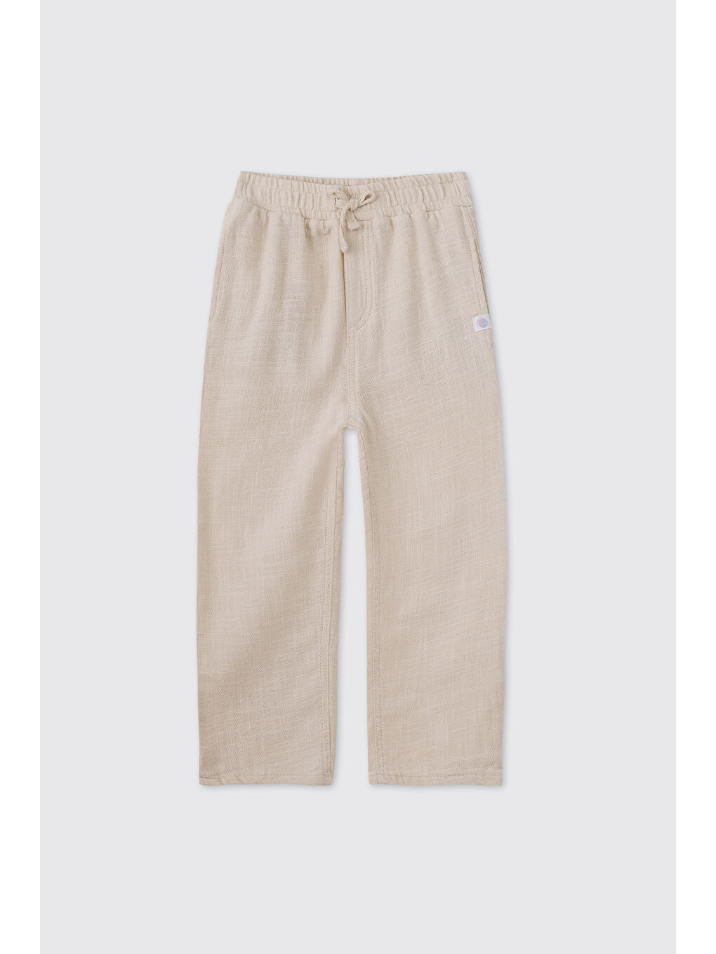 Erkek Çocuk Bej Beli Lastikli Pantolon
