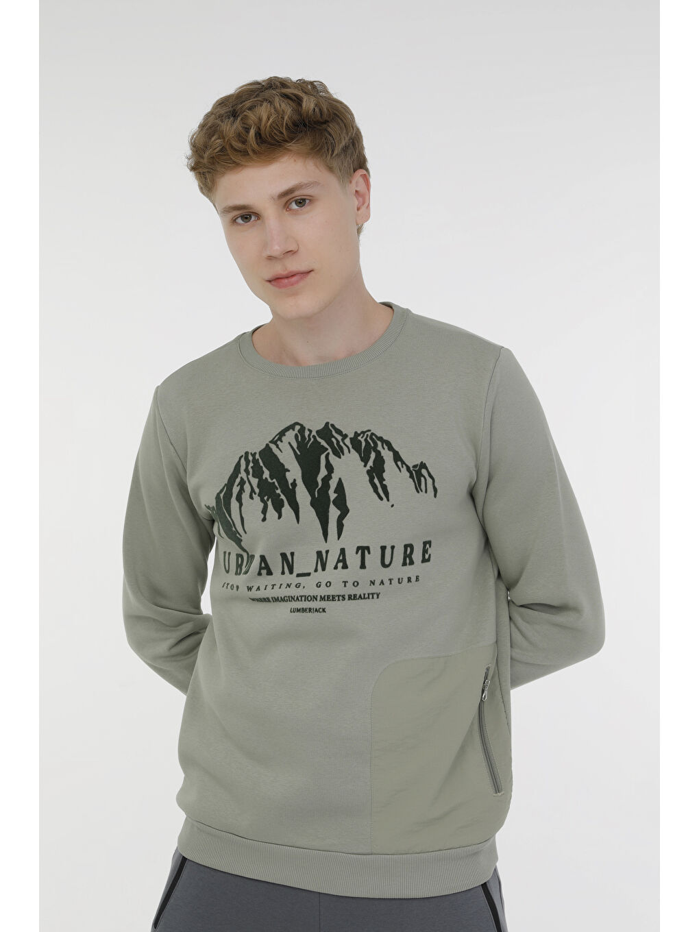 Lumberjack ML NATURE 16CG556 3PR Yeşil Erkek Sweatshirt