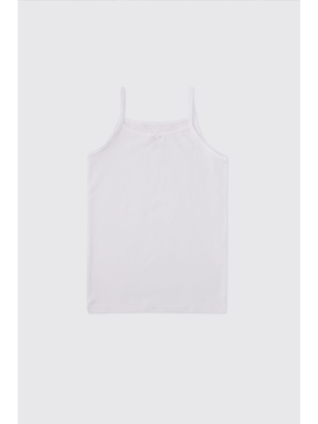 Kız Çocuk Beyaz İp askılı 3'lü atlet-1