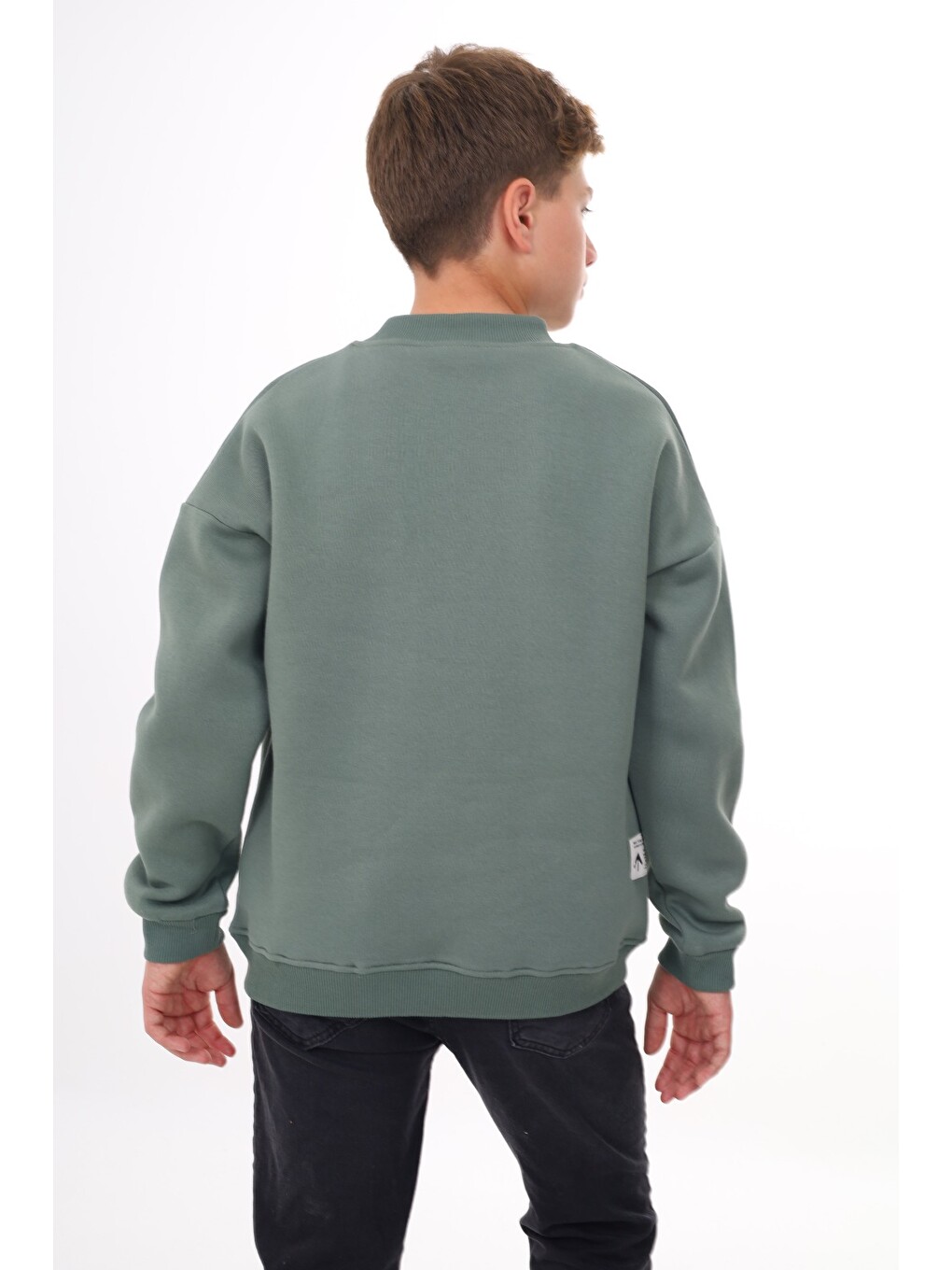 Yeşil Erkek Çocuk Baskılı Sweatshirt-4