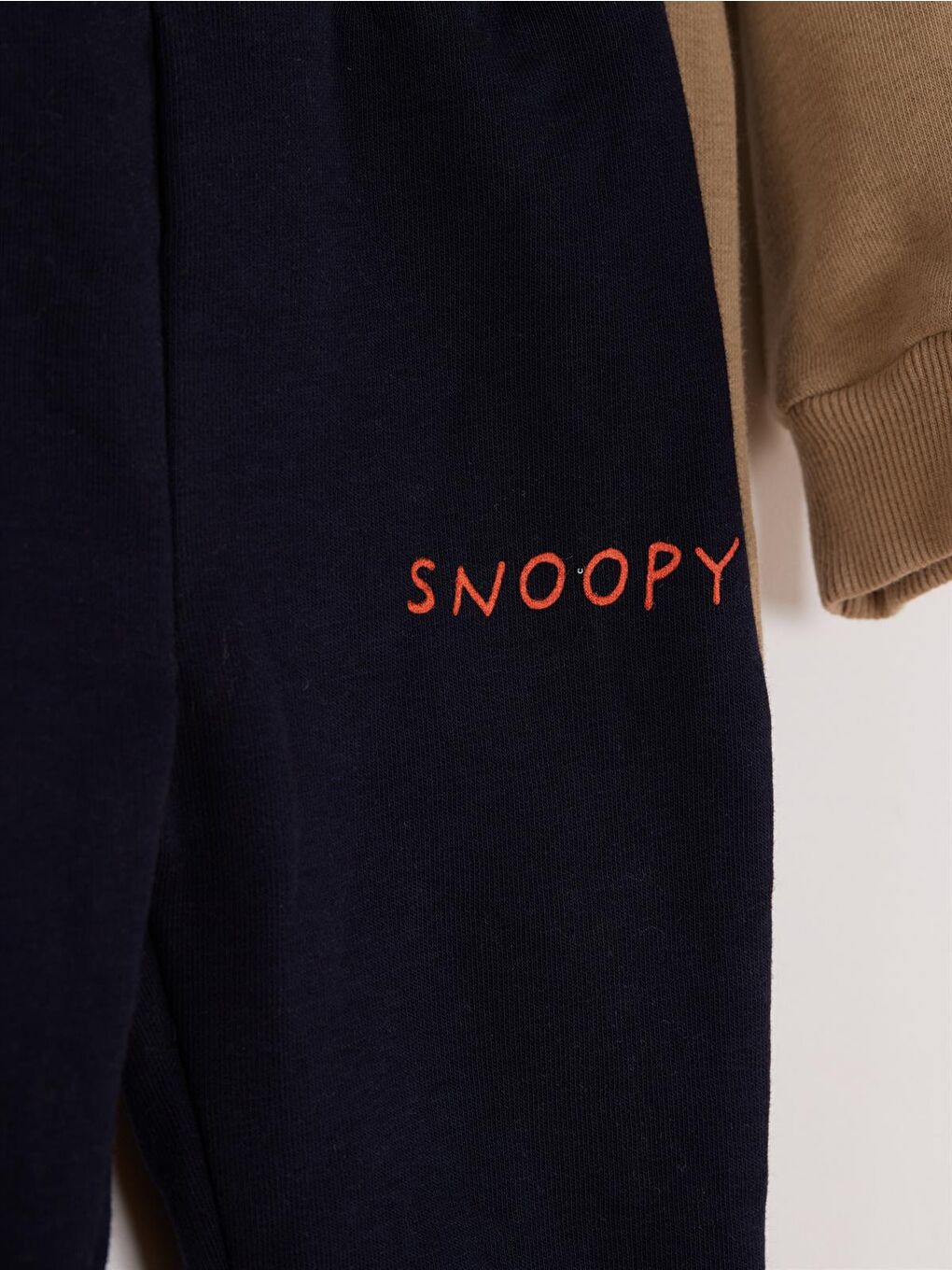 Bej Snoopy Lisanslı Bebek 2'li Takım 21614-1