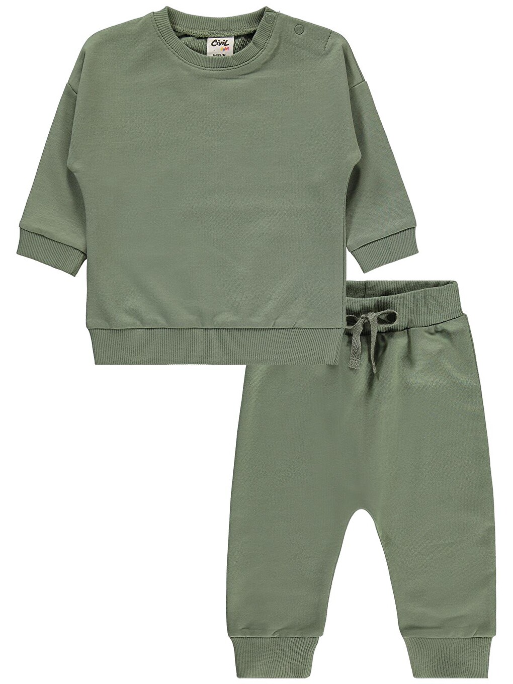 Baby Basic 6-18 Ay Takım - Haki-3