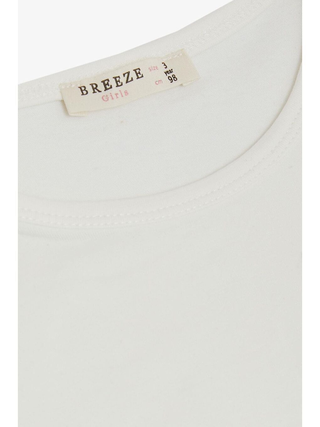 Kız Çocuk Tişört Cepli Güpürlü Ekru (5-7 Yaş)-2