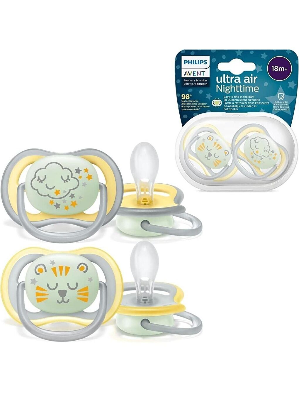 Philips Avent Renksiz SCF376/01 Ultra Air Nighttime Gece Emziği +18 Ay - 1