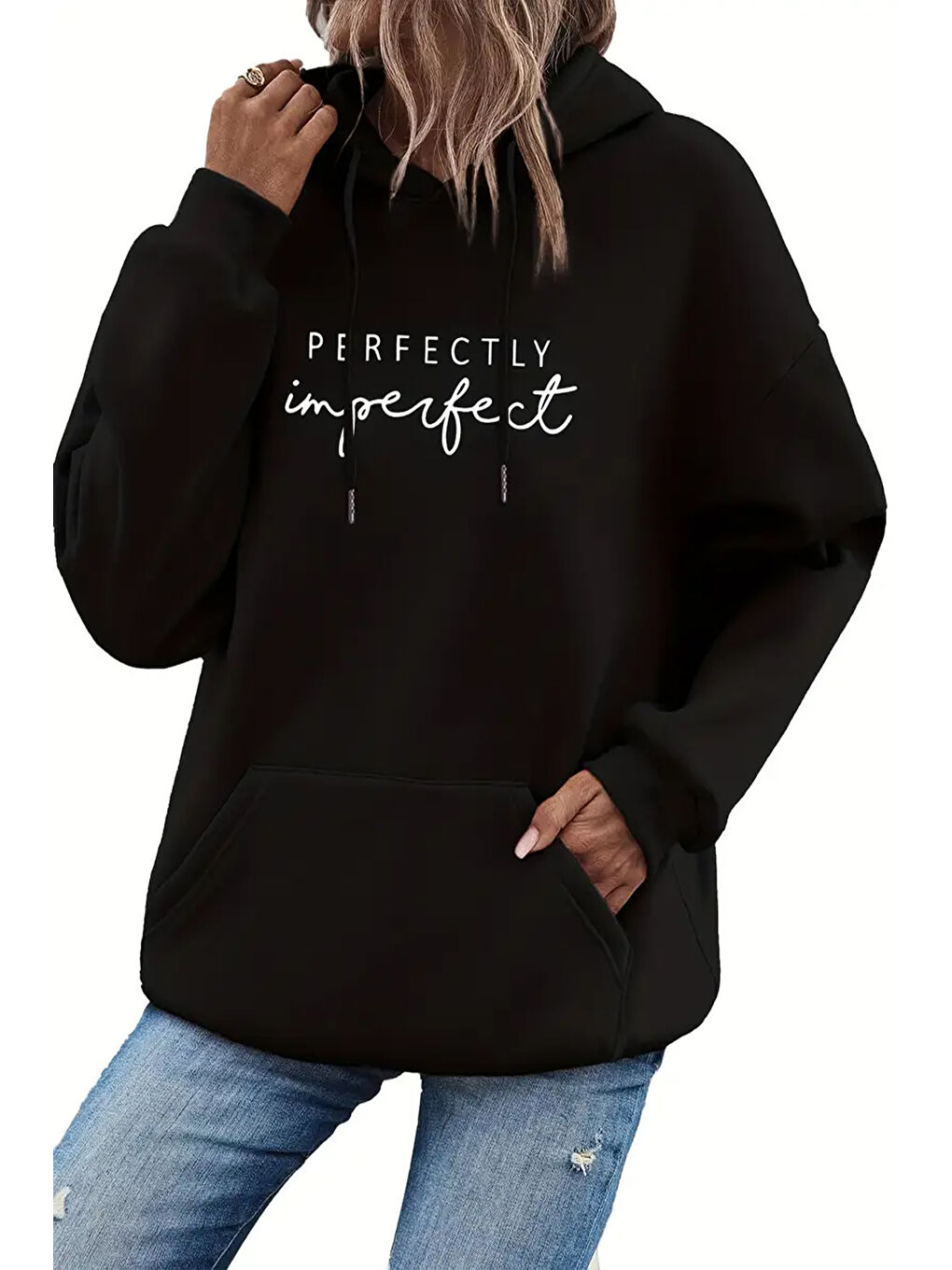 uyguntarz Siyah Perfectly Baskılı Oversize Sweatshirt