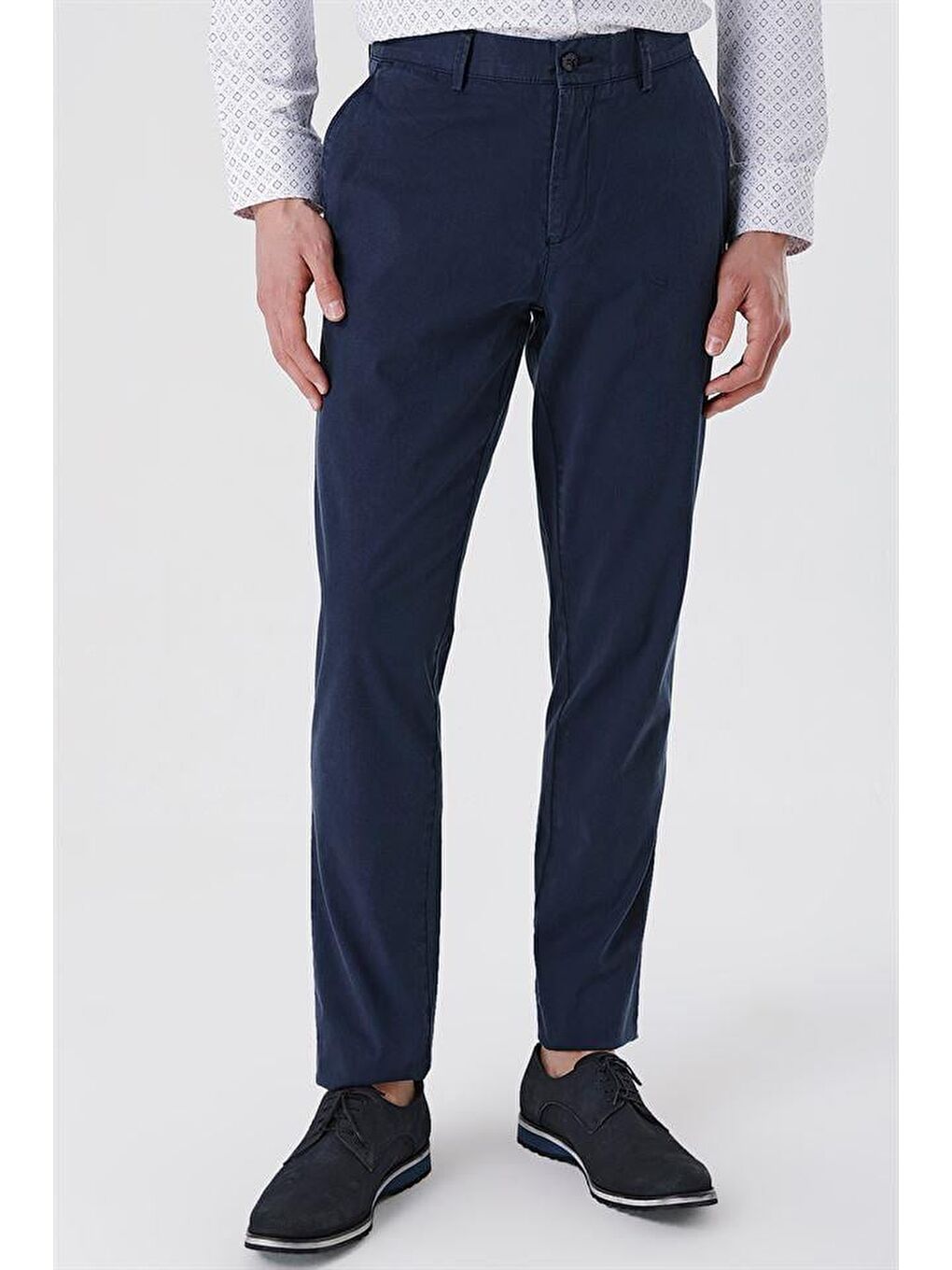 Lacivert Pamuklu Yandan Cepli Casual Comfort Fit Chino Pantolon 1003230156