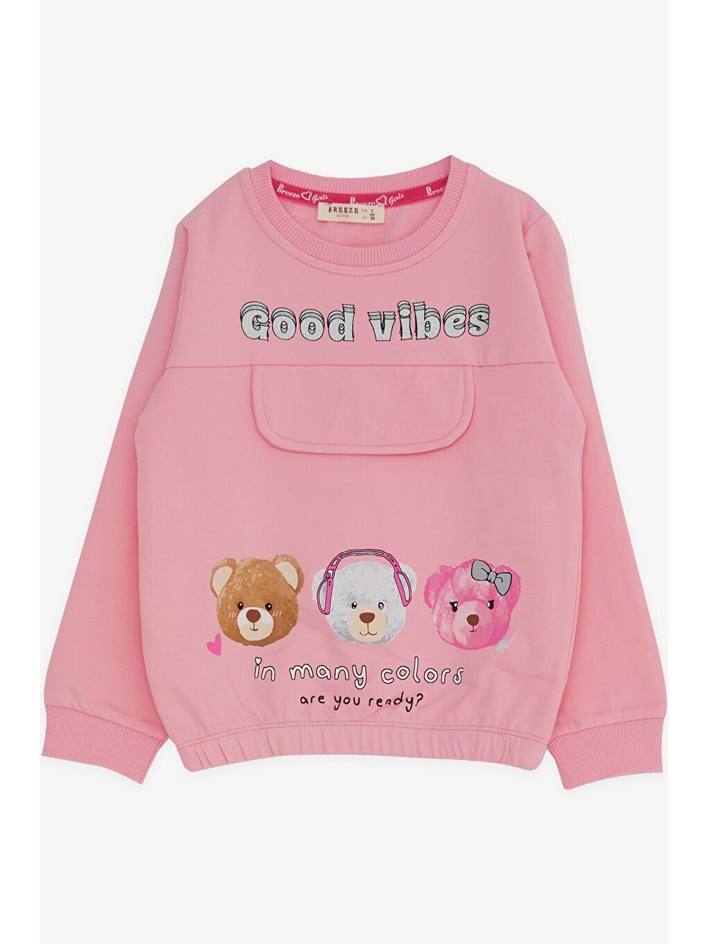 Kız Çocuk Eşofman Takımı Ayıcık Baskılı Pembe (3 Yaş)-6