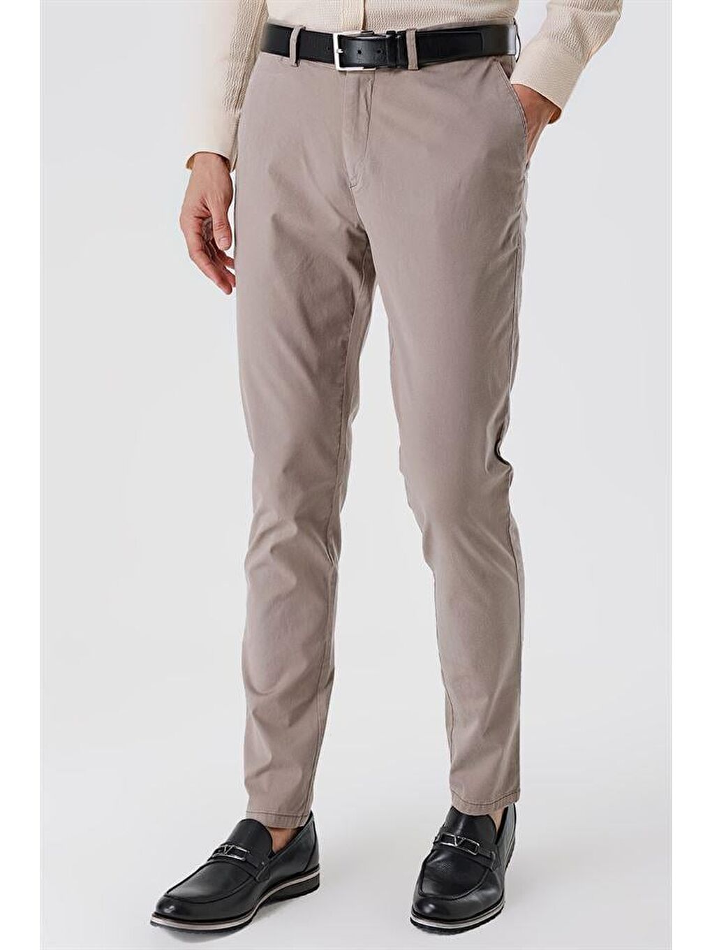 Bej Koyu Vizon Pamuklu Yandan Cepli Casual Comfort Fit Chino Pantolon 1003230156