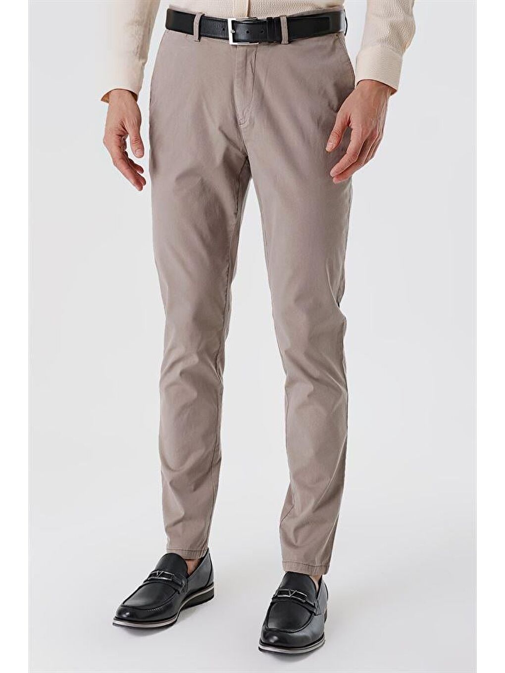 Bej Koyu Vizon Pamuklu Yandan Cepli Casual Comfort Fit Chino Pantolon 1003230156-2
