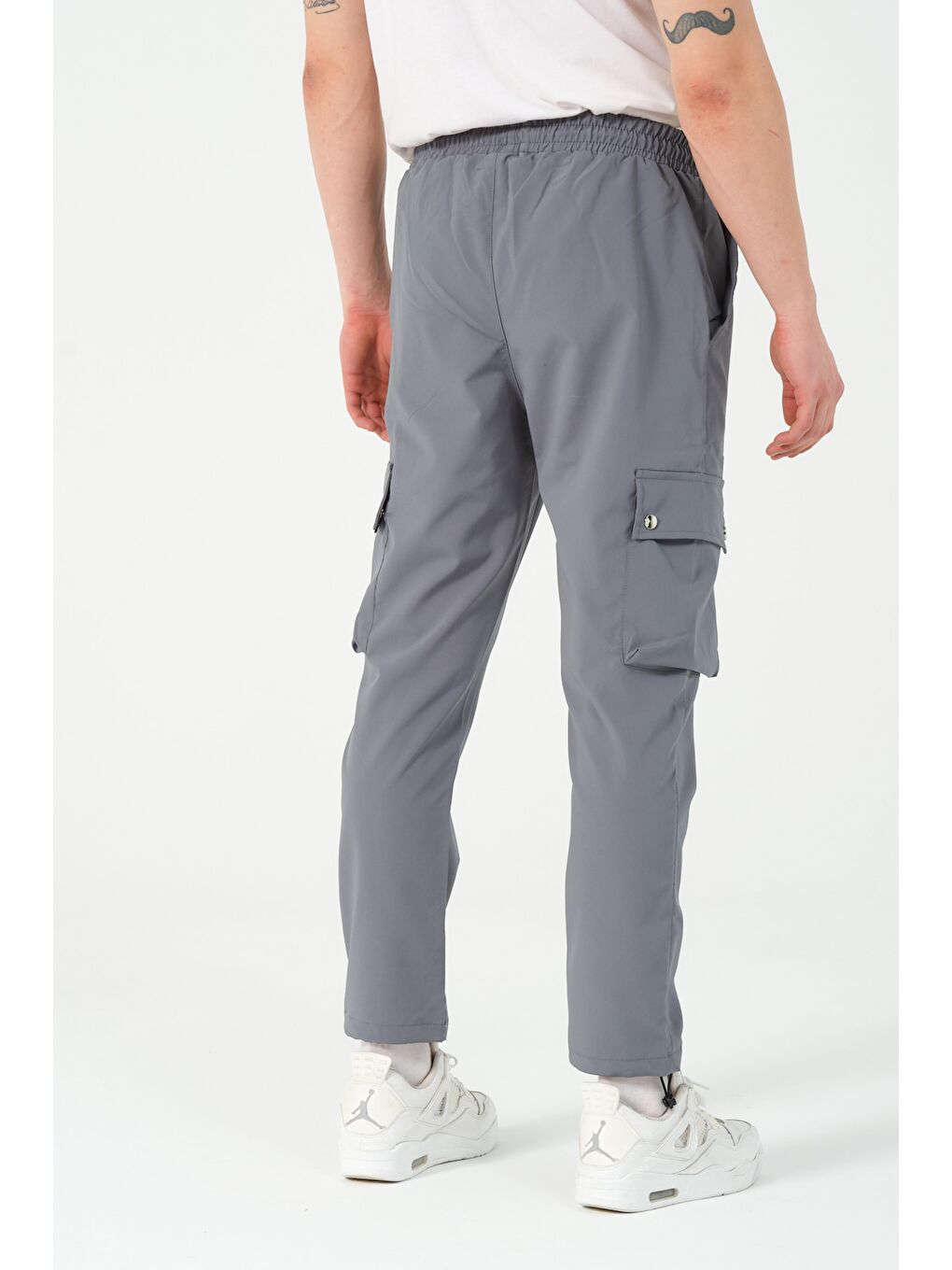 Stilkombin Koyu Gri Paraşüt Kumaş Çıtçıtlı Yan Cepli Kargo/Jogger Pantolon Alt BL 2082-70085 - 4