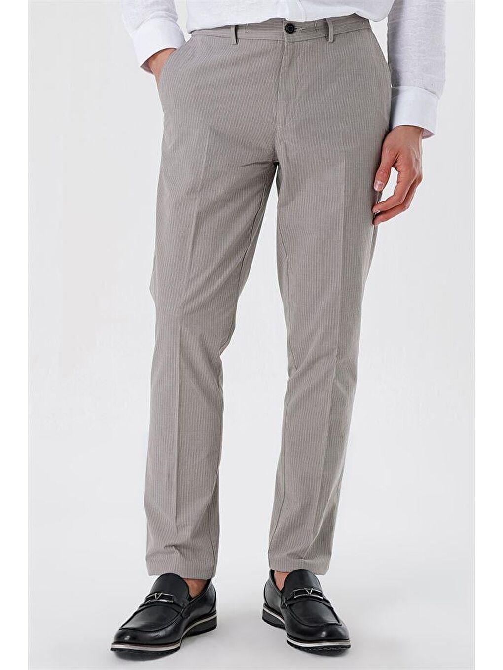 Koyu Bej Pamuklu Lastikli Yandan Cepli Casual Comfort Fit Ayarlanabilir Kemer Pantolon 1003230160