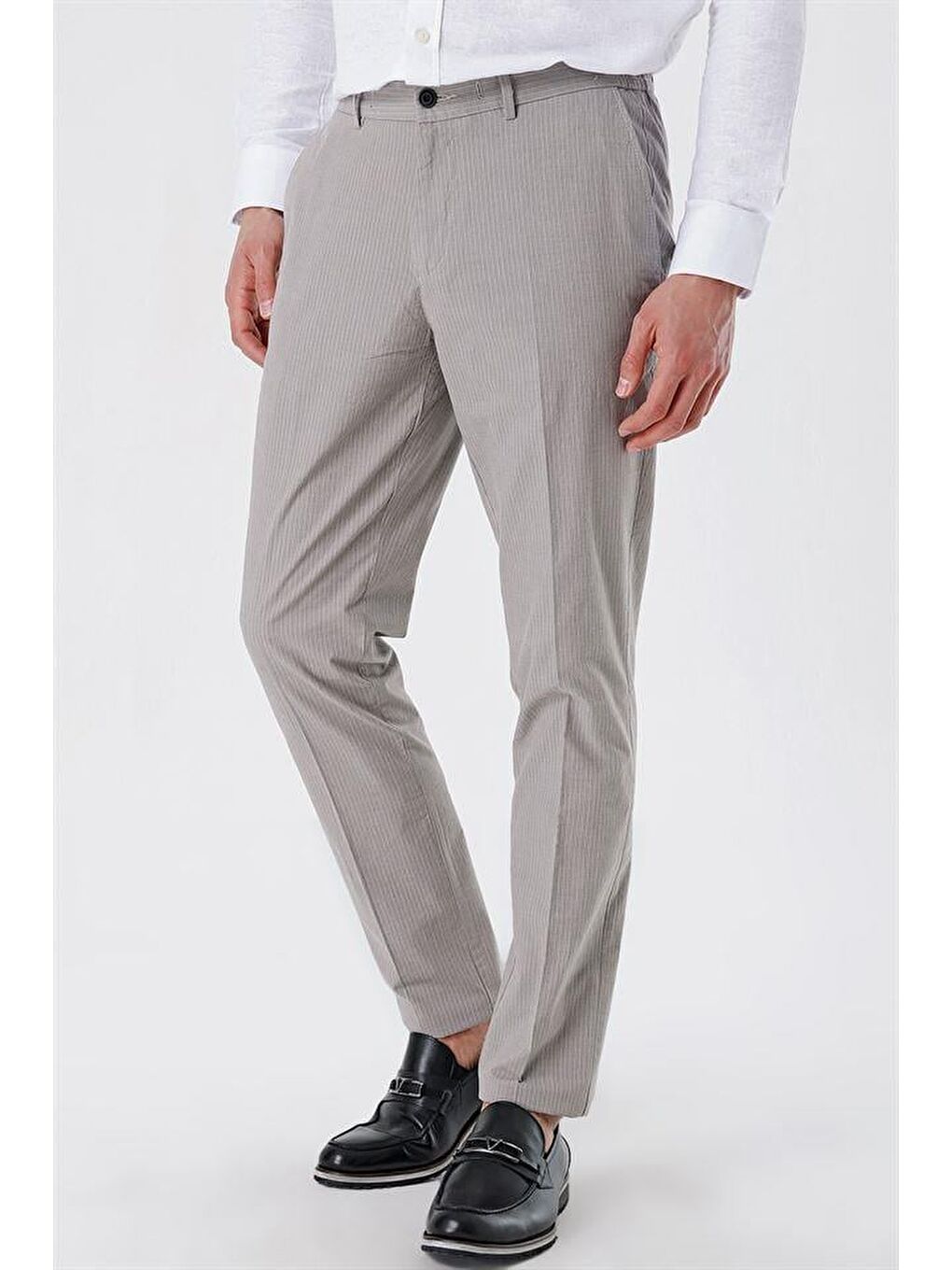 Koyu Bej Pamuklu Lastikli Yandan Cepli Casual Comfort Fit Ayarlanabilir Kemer Pantolon 1003230160-2