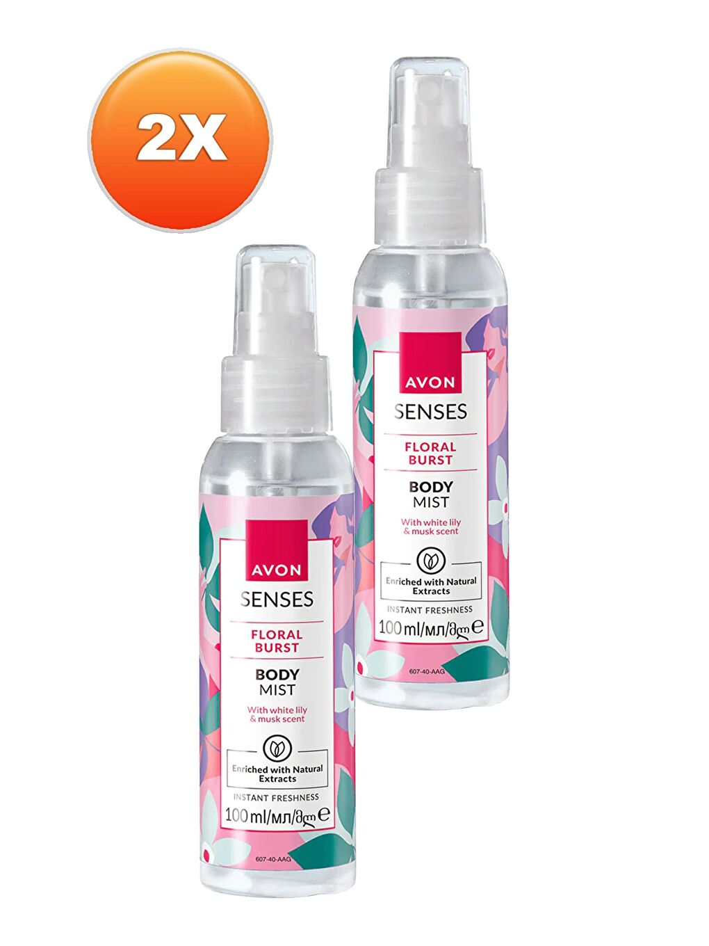 AVON Renksiz Senses Floral Burst Zambak ve Misk Kokulu Vücut Spreyi 100 Ml. İkili Set - 1