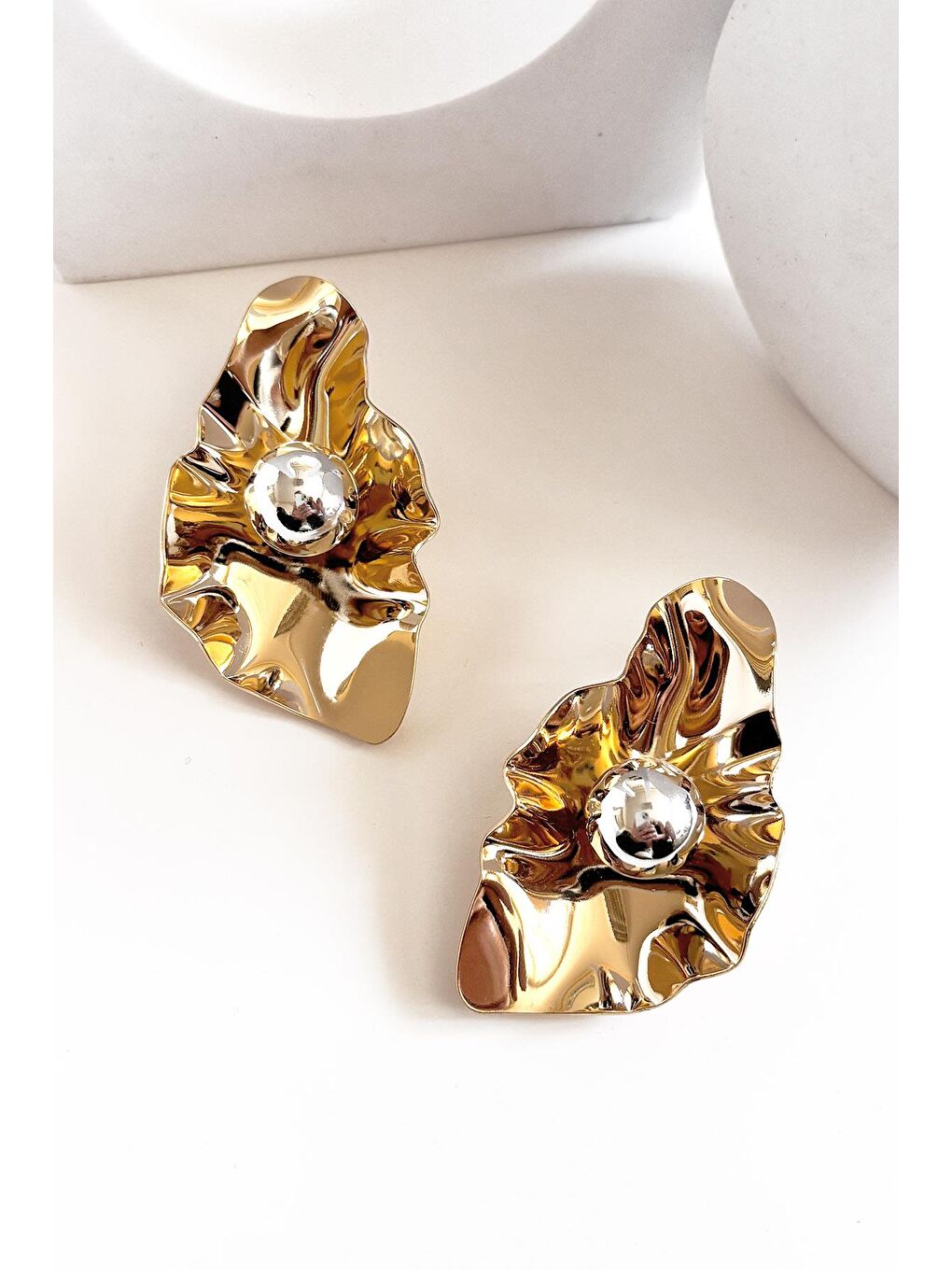 Sarı Amorf kadın Küpe-1