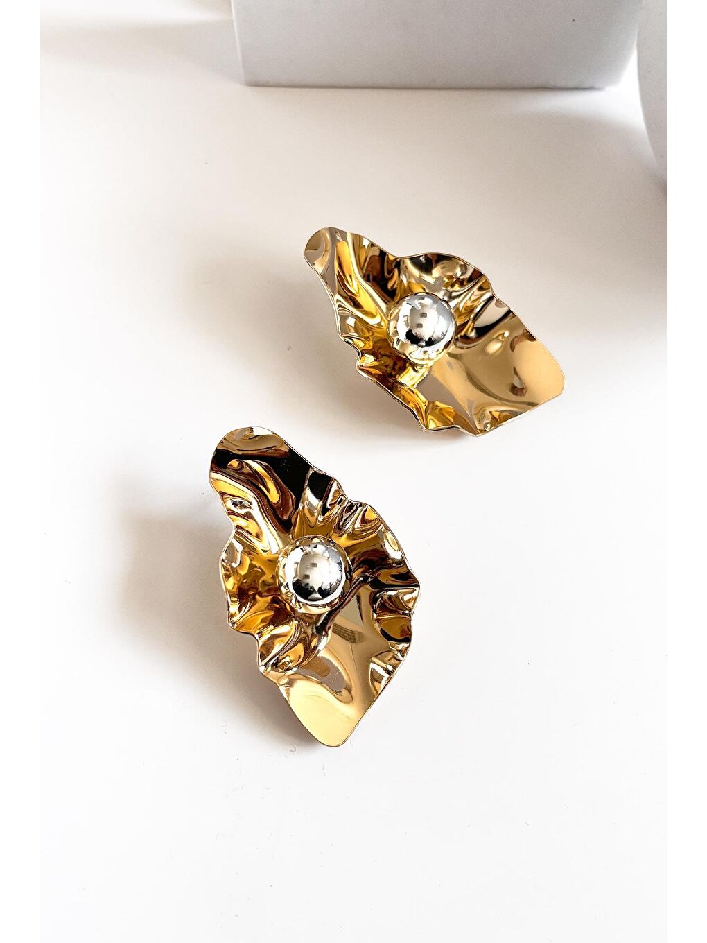 Sarı Amorf kadın Küpe-2