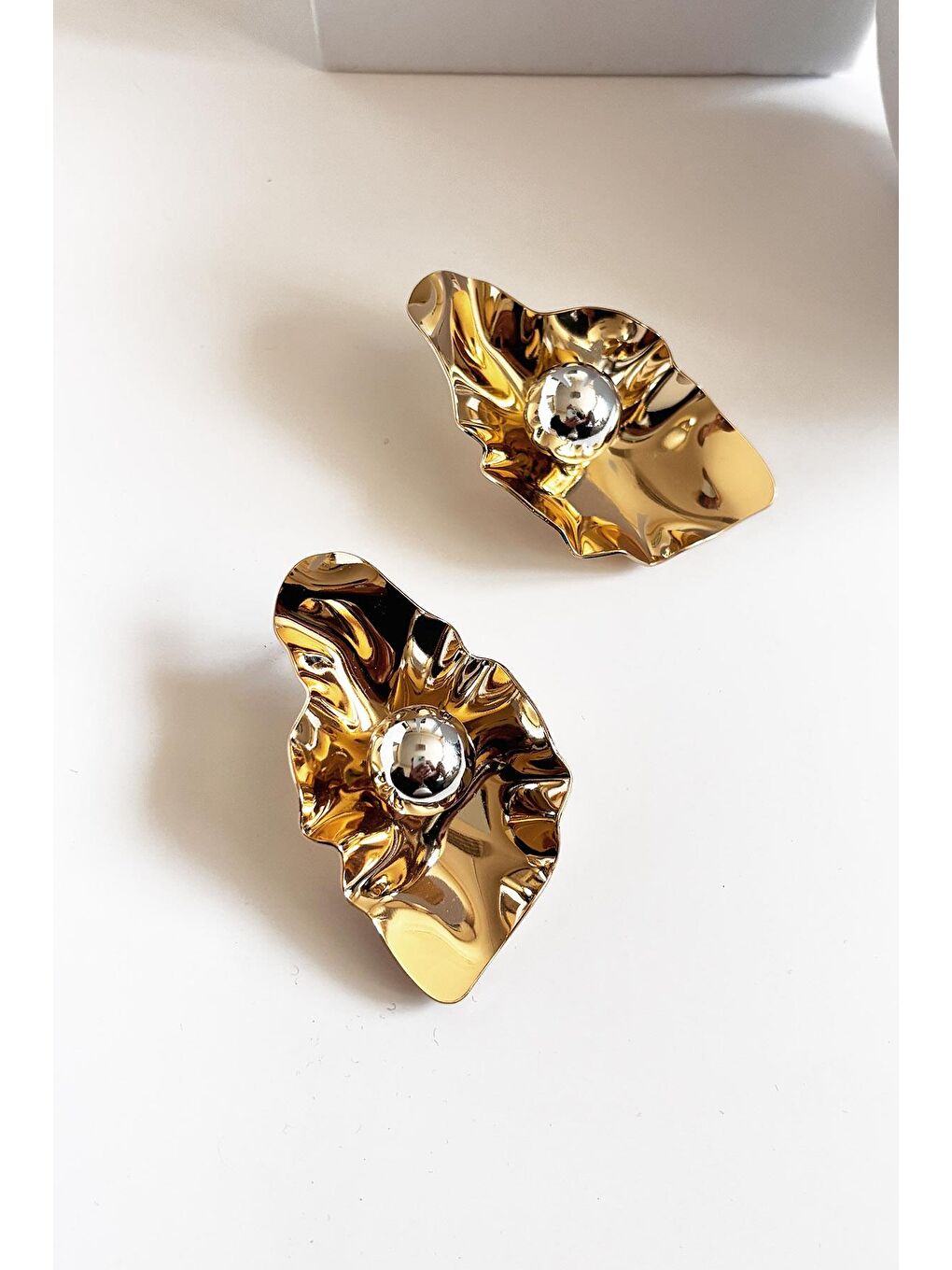 Sarı Amorf kadın Küpe-4