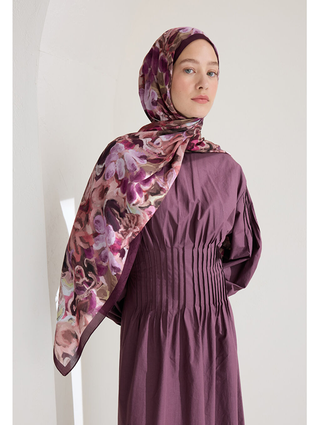 Astra Floş Viskon Şal Mürdüm-1