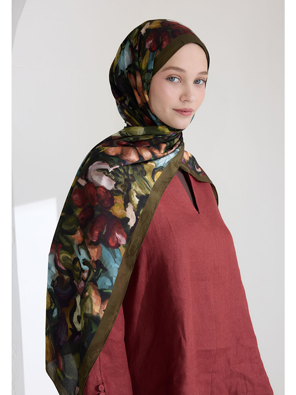 Yeşil Astra Floş Viskon Şal Orman-1