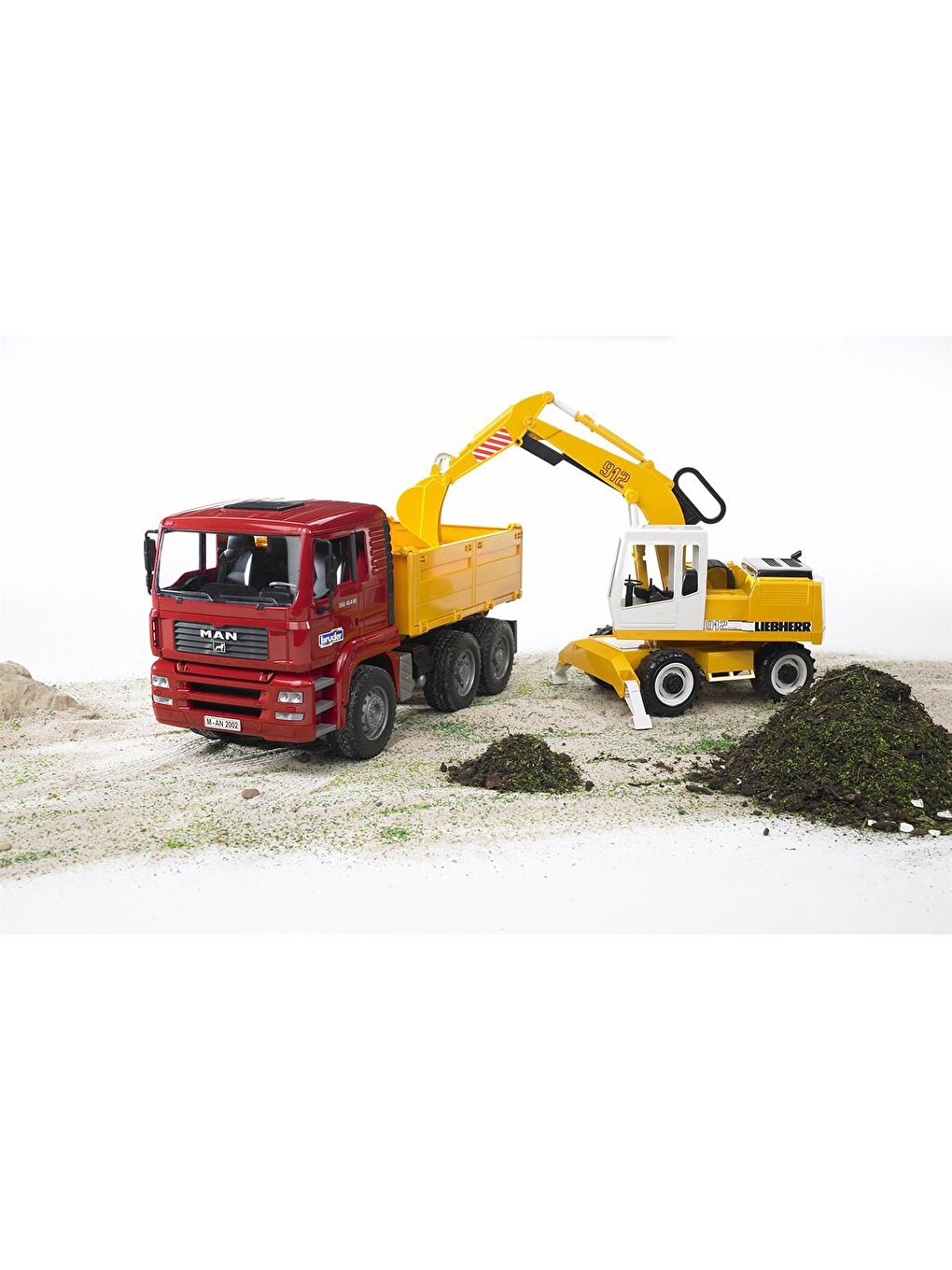 Bruder Man Damperli Kamyon Ve Liebherr Ekskavatör BR02751 - 2