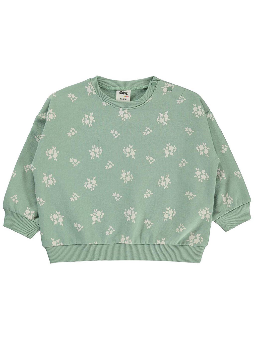 Baby Çiçek Empirme Basic 6-18 Ay Sweatshirt - Haki