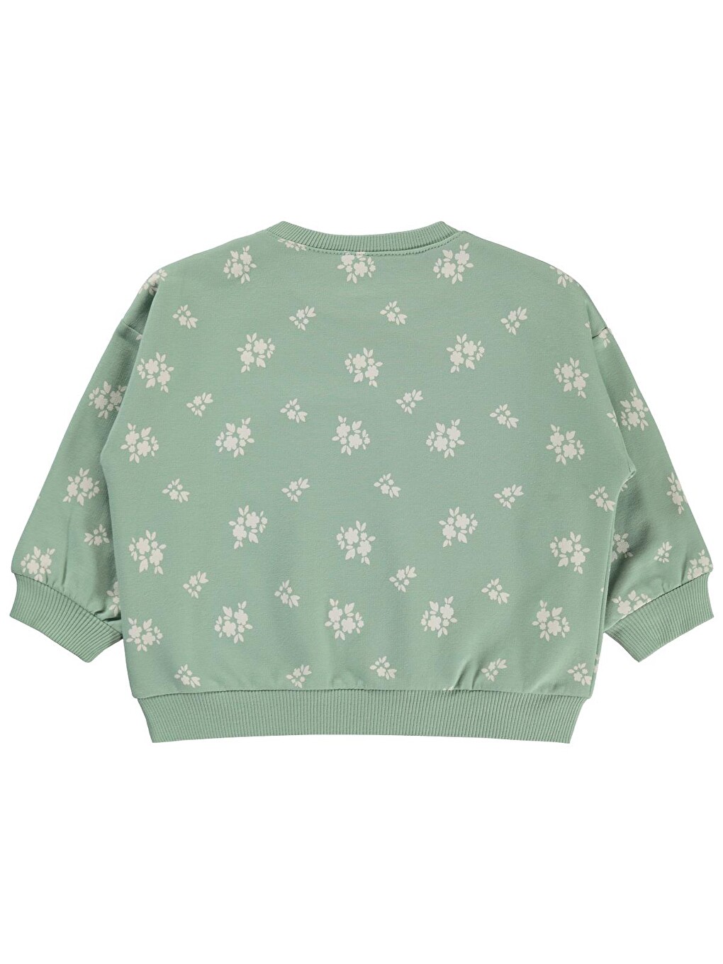 Baby Çiçek Empirme Basic 6-18 Ay Sweatshirt - Haki-2