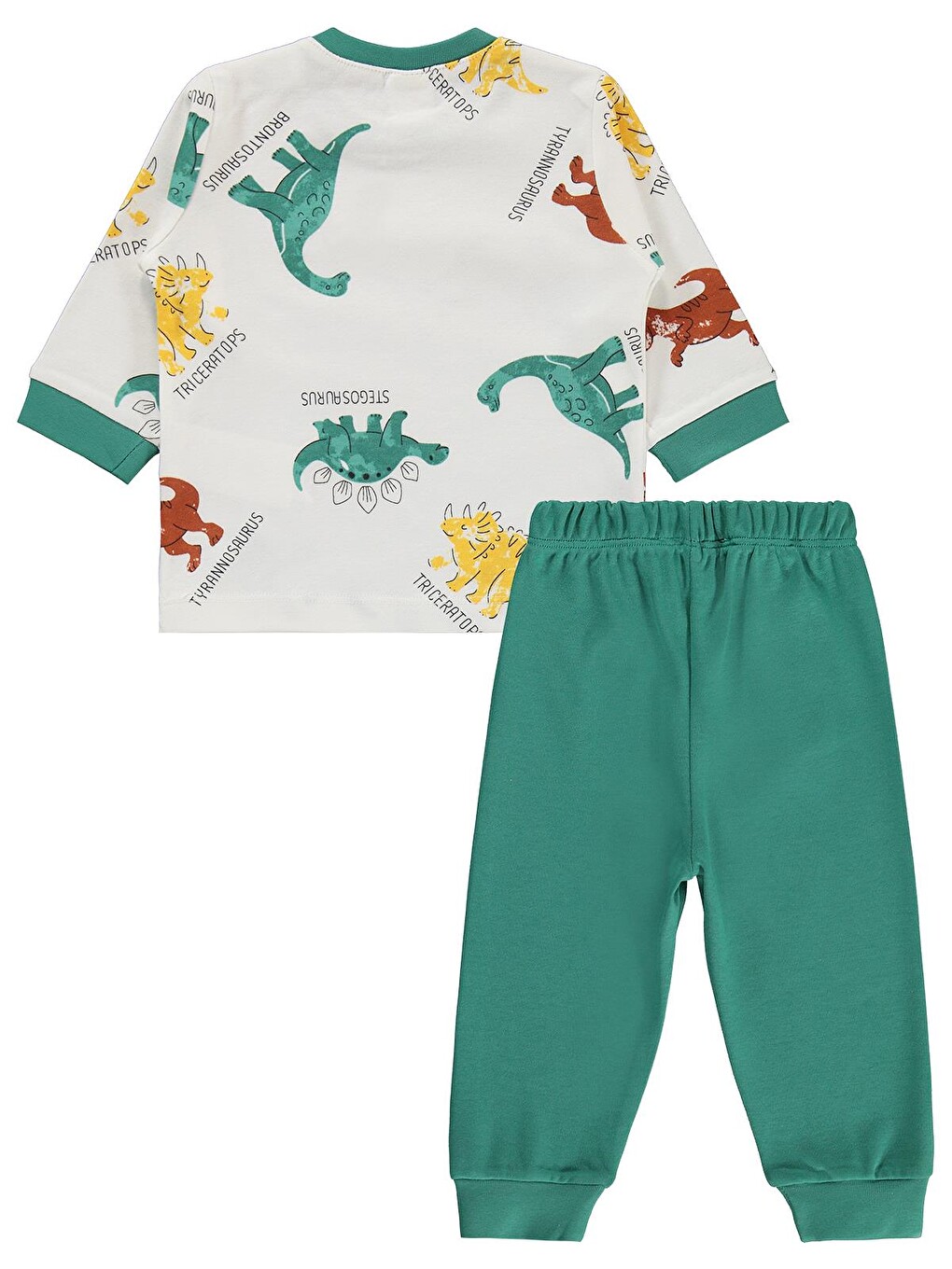 Baby Dinozor Baskılı 6-18 Ay Pijama Takımı - Yeşil-2