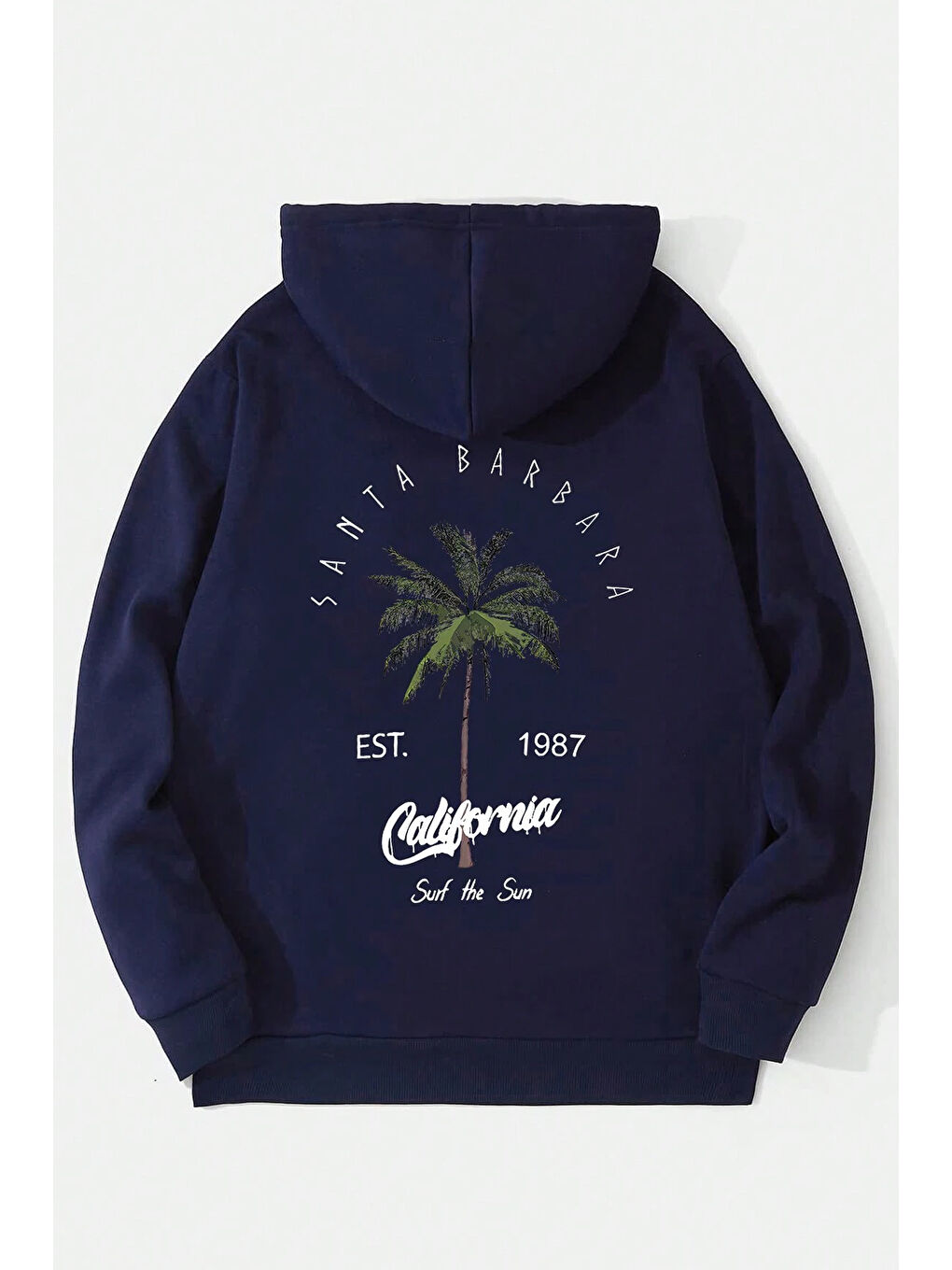 uyguntarz Açık Lacivert California Baskılı Oversize Sweatshirt