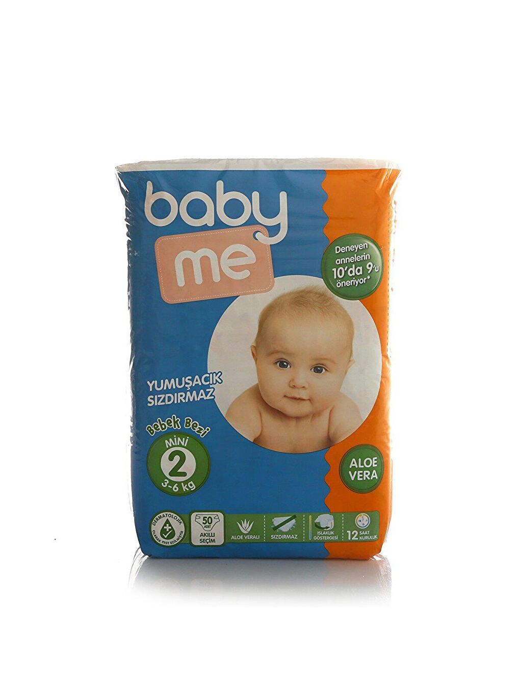 baby me Renksiz Aloe Vera Mini 2 Numara Bebek Bezi 3-6 kg 50 adet - 1