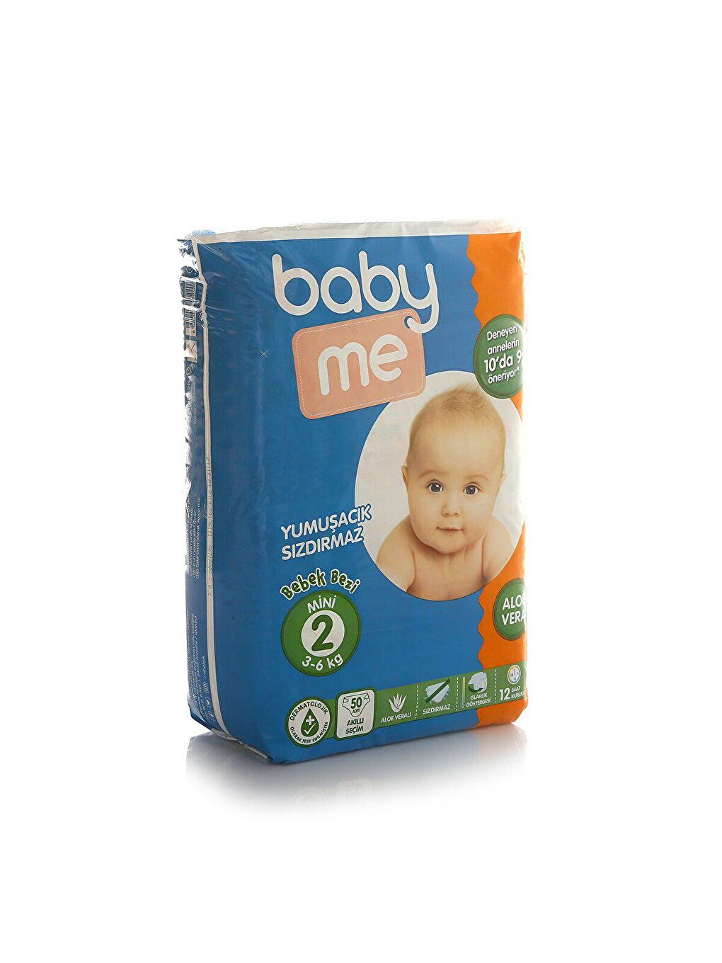 baby me Renksiz Aloe Vera Mini 2 Numara Bebek Bezi 3-6 kg 50 adet - 2