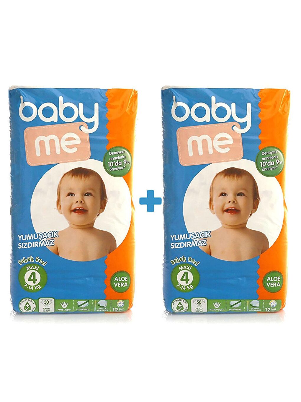 baby me Renksiz Aloe Vera Maxi 4 Numara Bebek Bezi 7-14 kg 100 adet