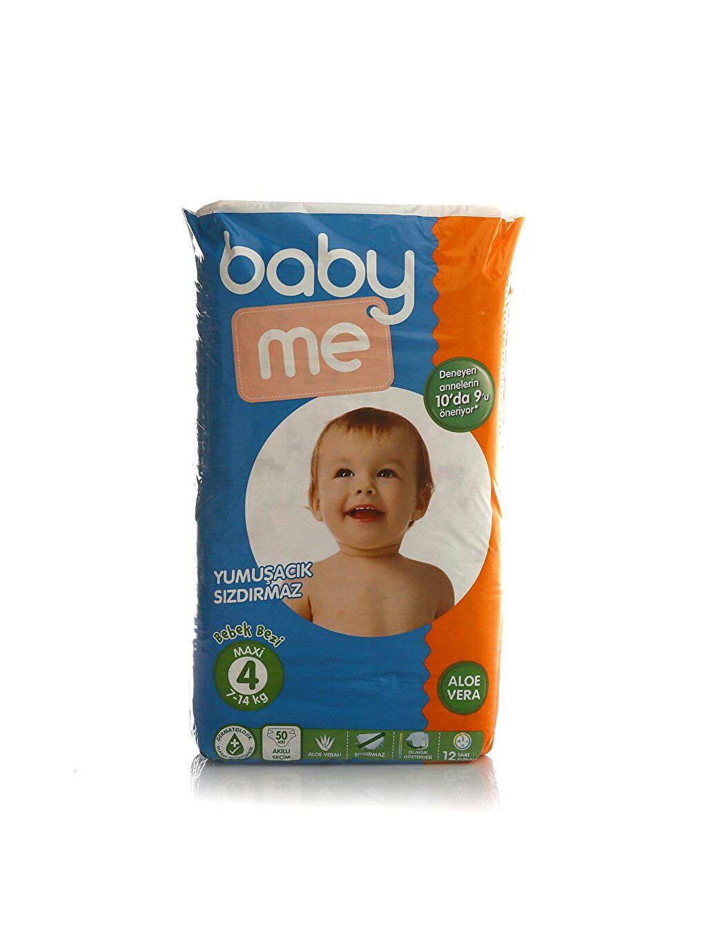 baby me Renksiz Aloe Vera Maxi 4 Numara Bebek Bezi 7-14 kg 50 adet - 1