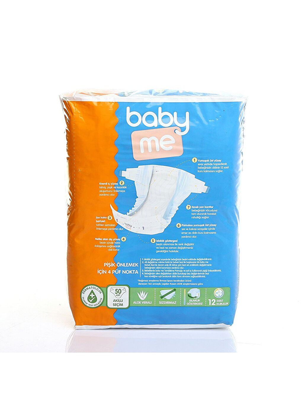 baby me Renksiz Aloe Vera Yenidoğan 1 Bebek Bezi 2-5 kg 50 adet - 2