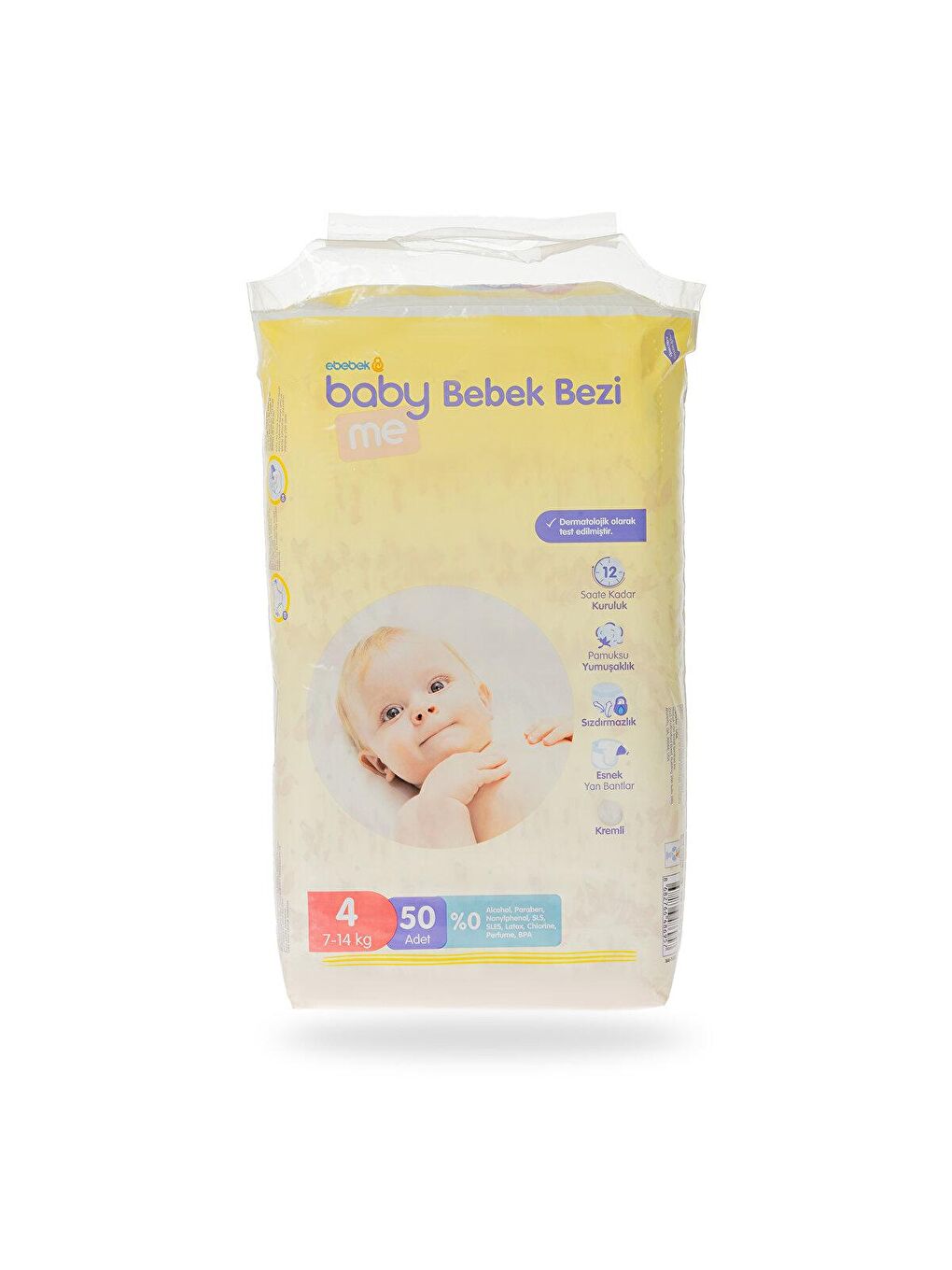 baby me Renksiz Maxi 4 Numara Bebek Bezi 7-14 kg 100 adet