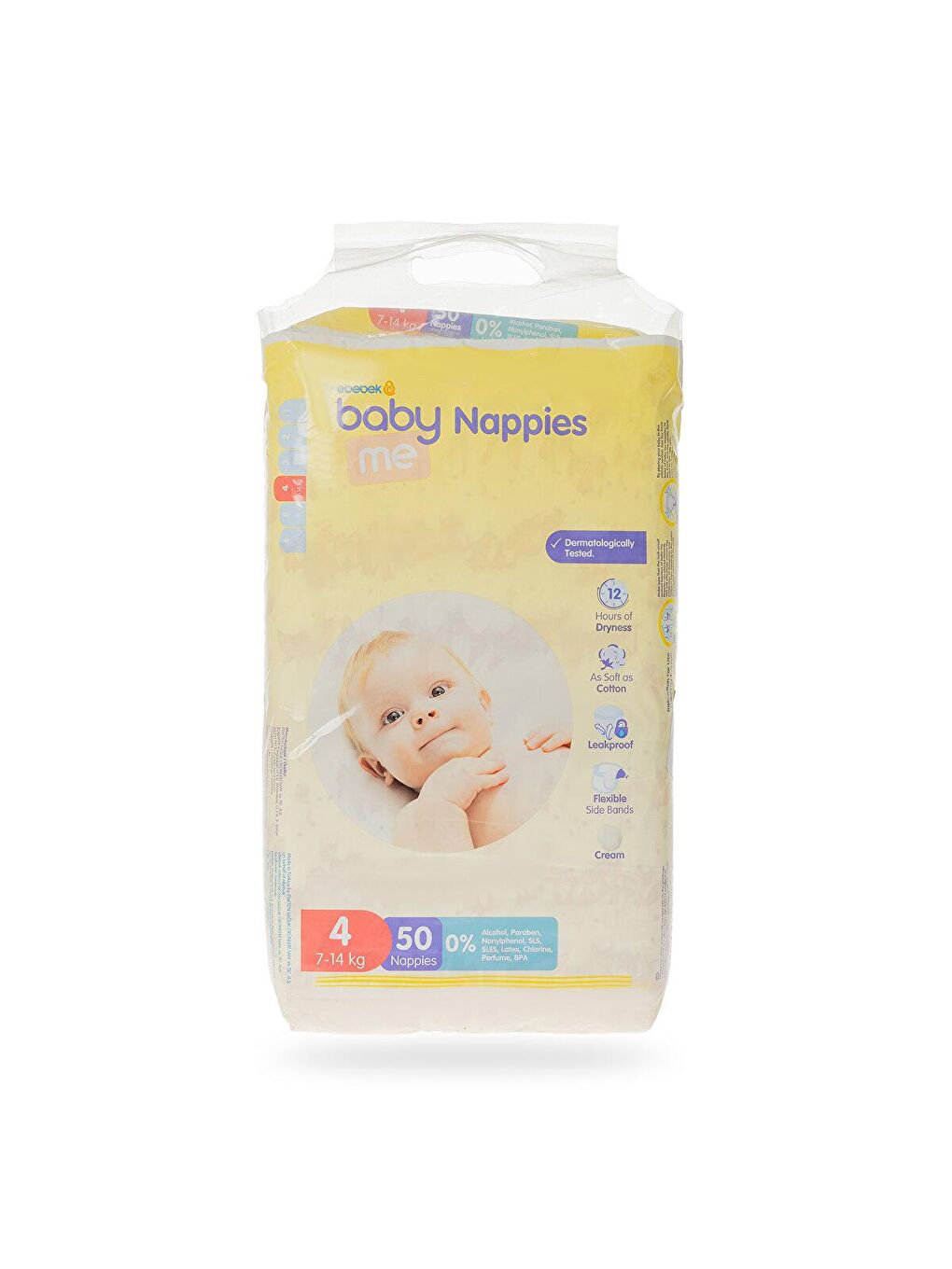 baby me Renksiz Maxi 4 Numara Bebek Bezi 7-14 kg 100 adet - 1