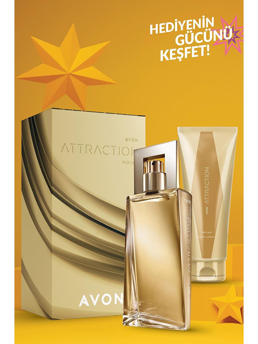 AVON Attraction Kadın Parfüm Edp 50 Ml. ve Vücut Losyonu 125 Ml. Hediye Paketi - 1