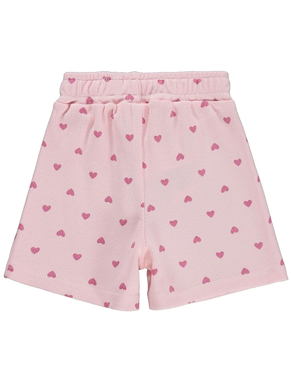 Pembe Girls Kalp Baskılı 2-5 Yaş Şort - Pudra-1