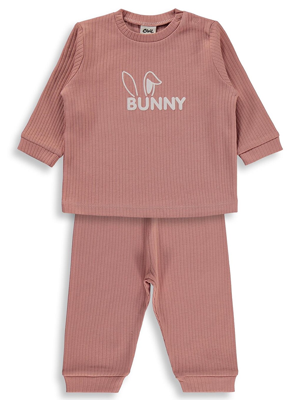 Baby Tavşan Baskılı 6-18 Ay Pijama Takımı - Pembe