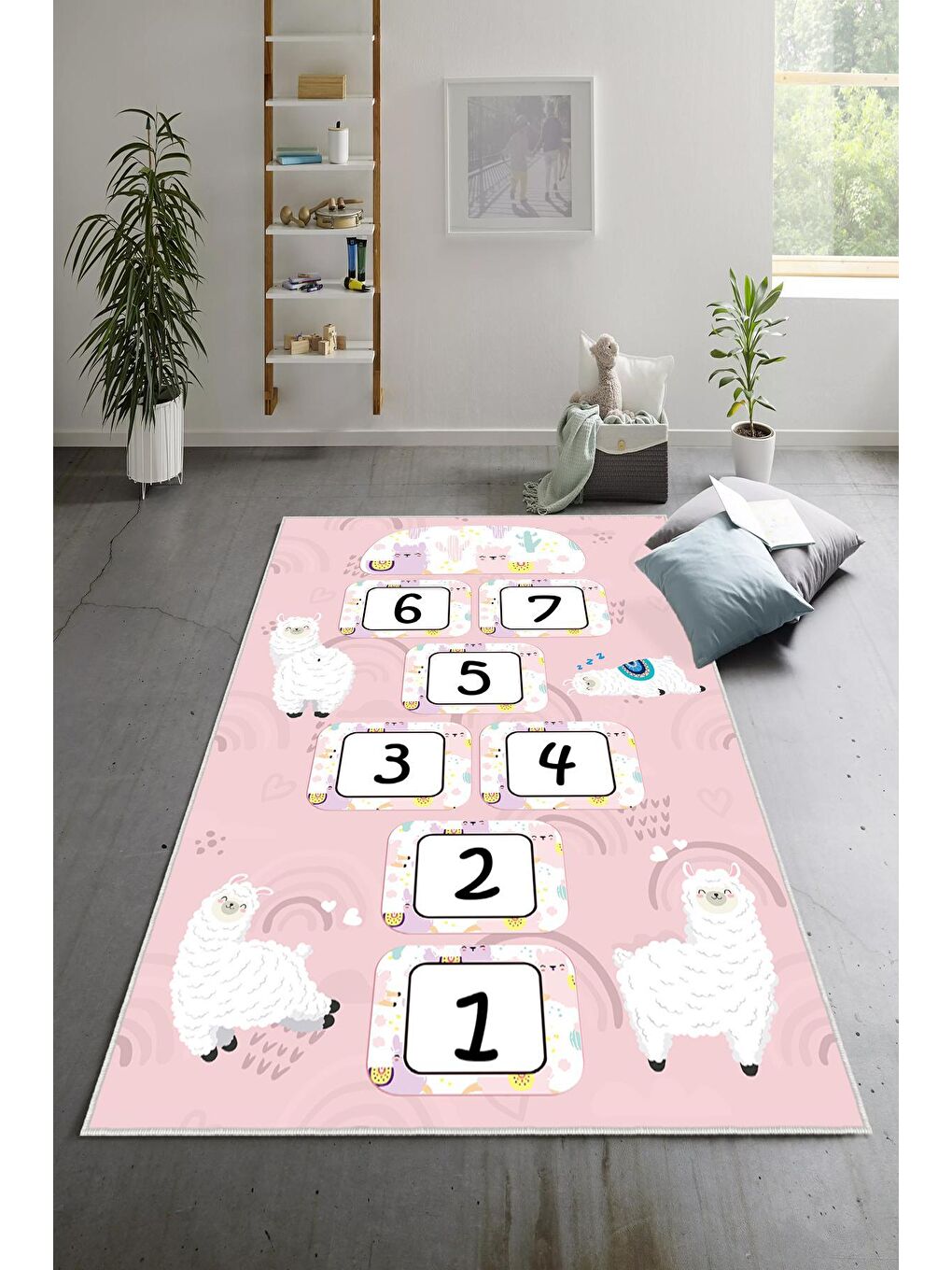 Homefesto Pembe Dekoratif Özel Tasarım Yıkanabilir, Modern Çocuk Halısı  160x230 - 1