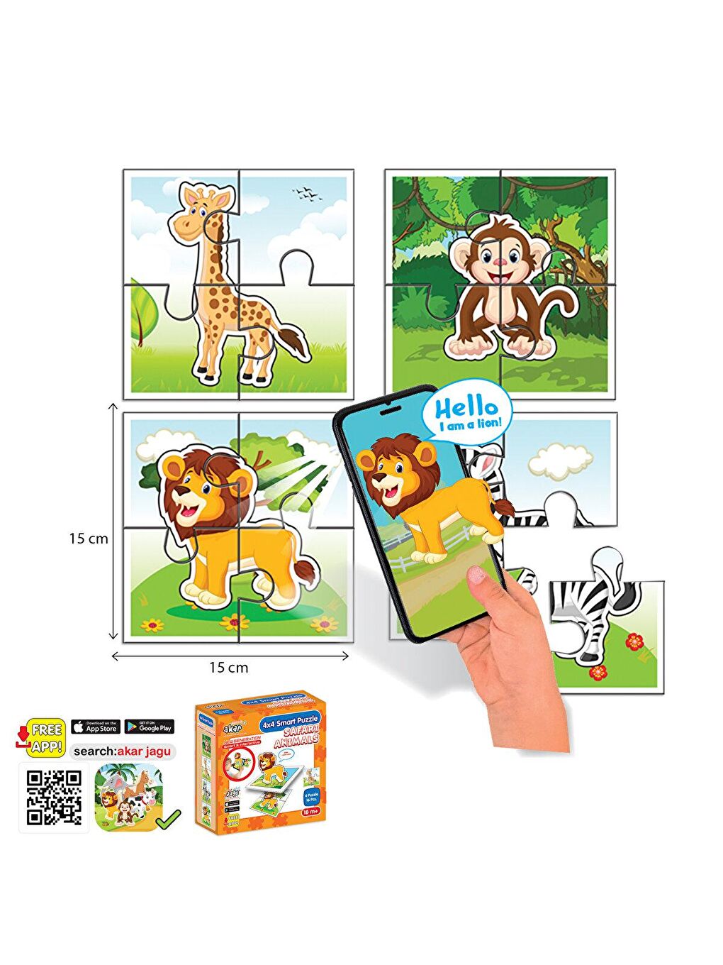 Jagu Mini 4'lü Puzzle 16 parça Asortili-1