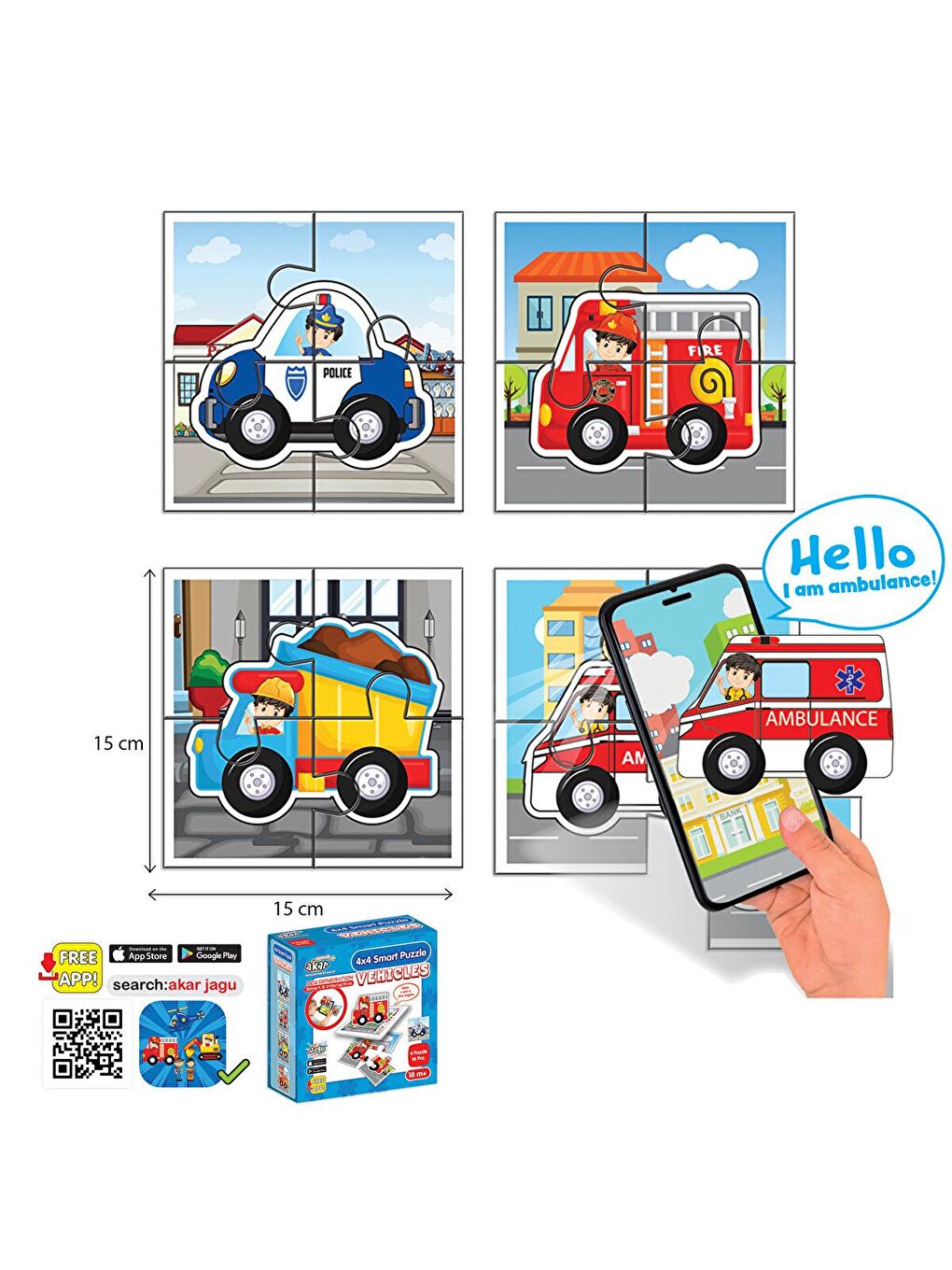 Jagu Mini 4'lü Puzzle 16 parça Asortili-2