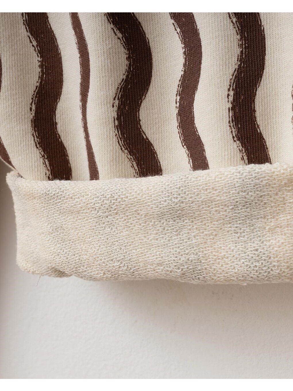 Karışık Çocuk Pamuklu Kahverengi Yazı Detaylı Sweatshirt Ve Çizgili Eşofman Takımı-3
