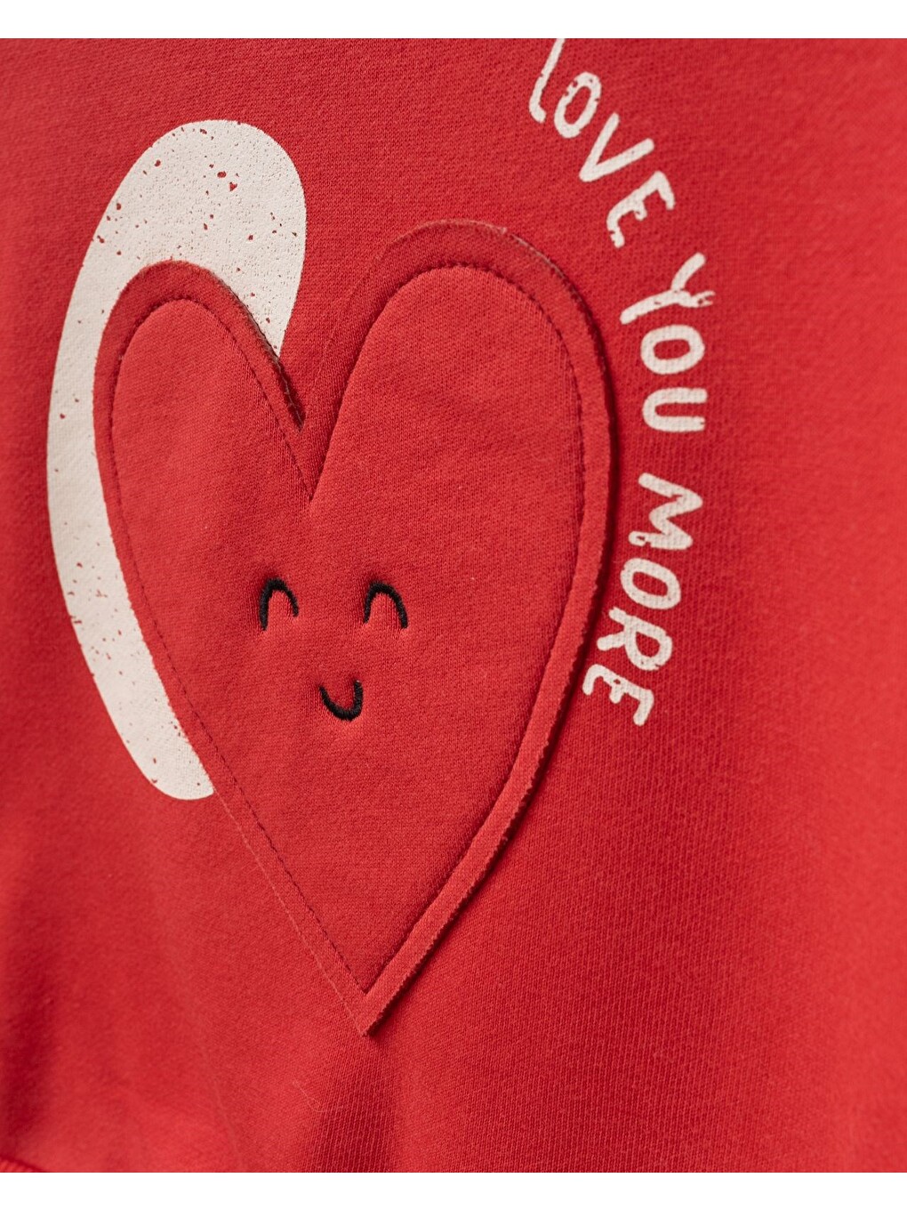 Karışık Çocuk Pamuklu Kalp Detaylı Kırmızı Sweatshirt Ve Kalp Desenli Takım-2
